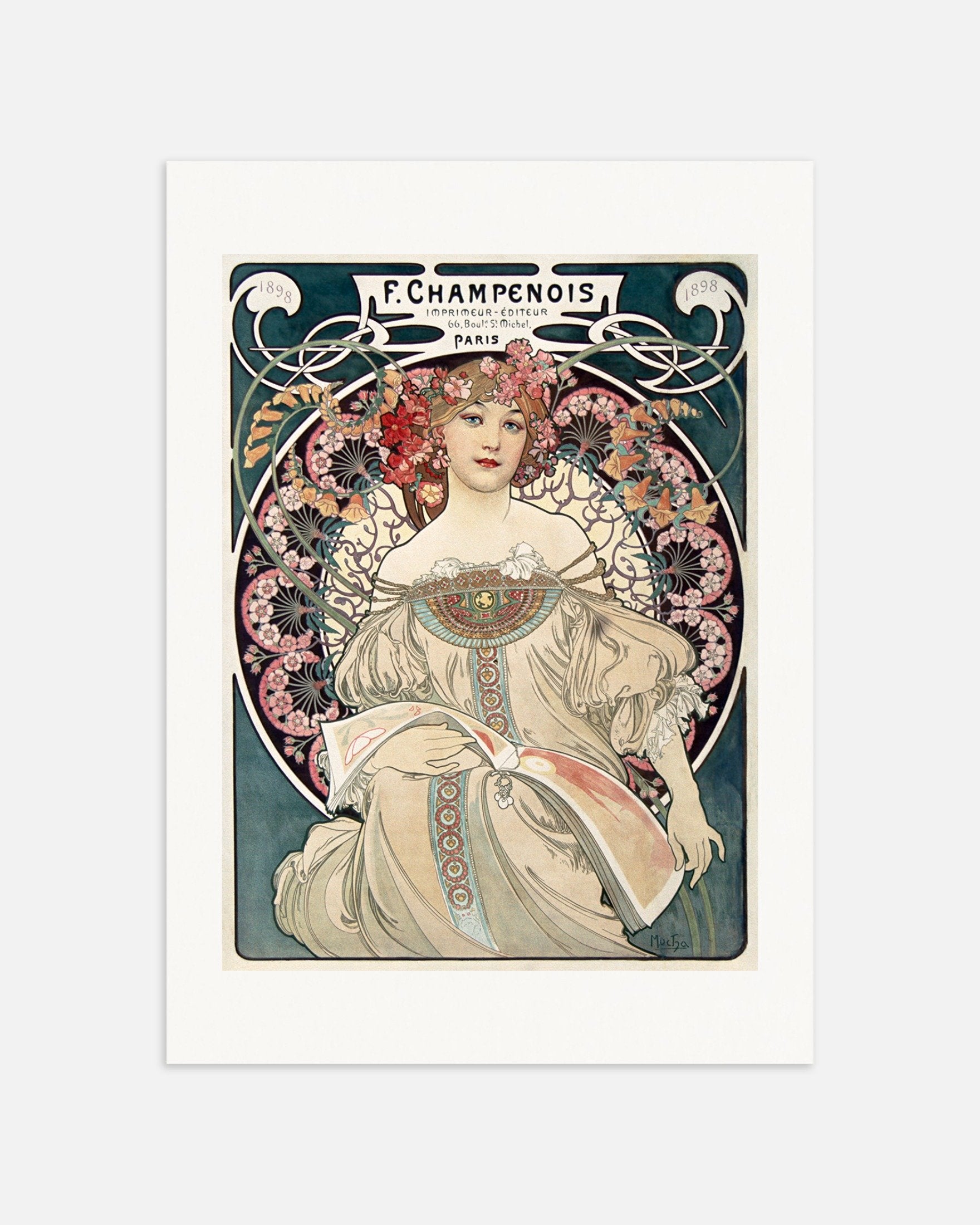 Poster of F. Champenois Printer-Publisher, by Alfons Mucha, thumbnail