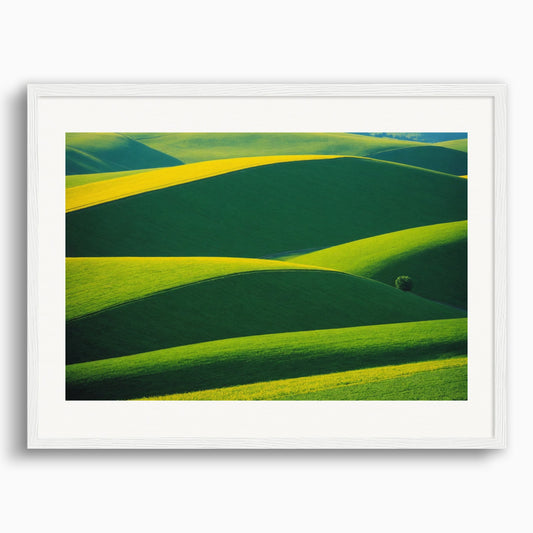 Poster: Abstractions, geometric compositions in landscapes, Fields and hills