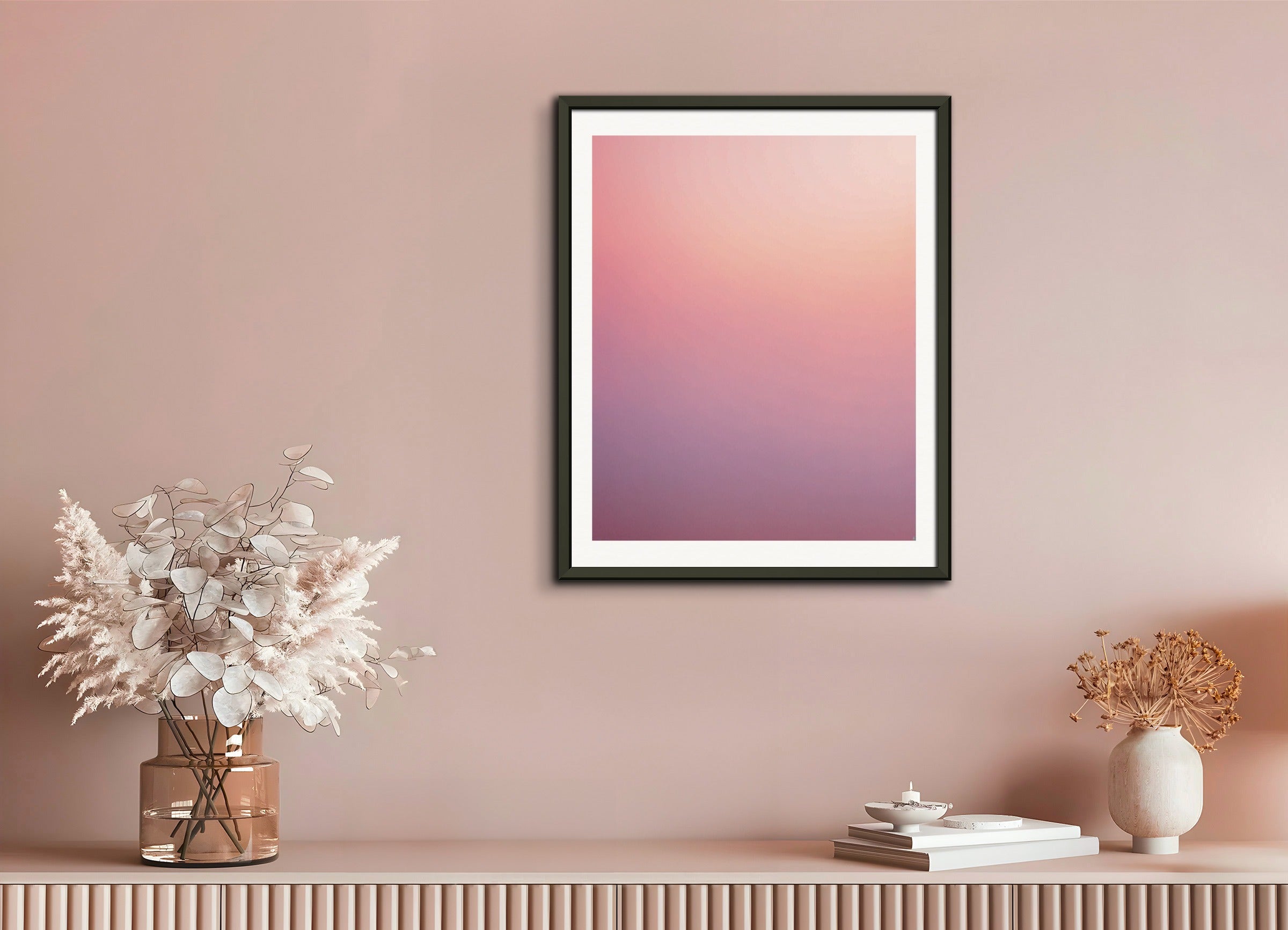 Poster with metal frame: Soothing Abstract Gradients, pink sky