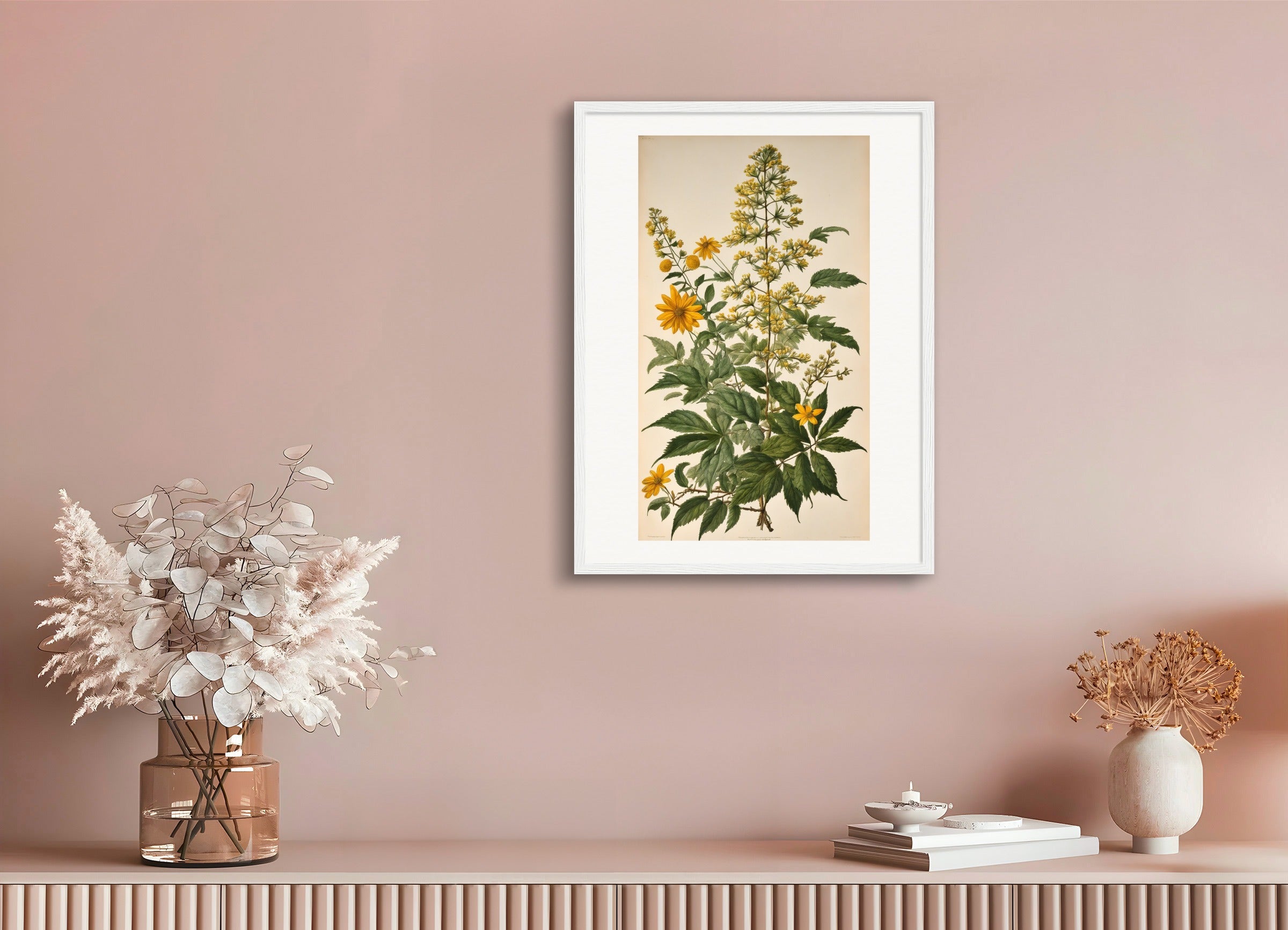 Poster with wood frame: Herbarium, Flower