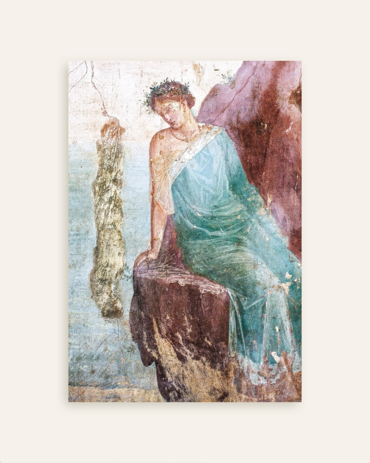 Poster med detalj av fresken av Ikaros' fall fra Pompeii