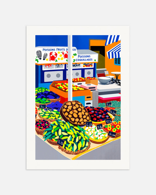 Poster: Market and fishmonger, none