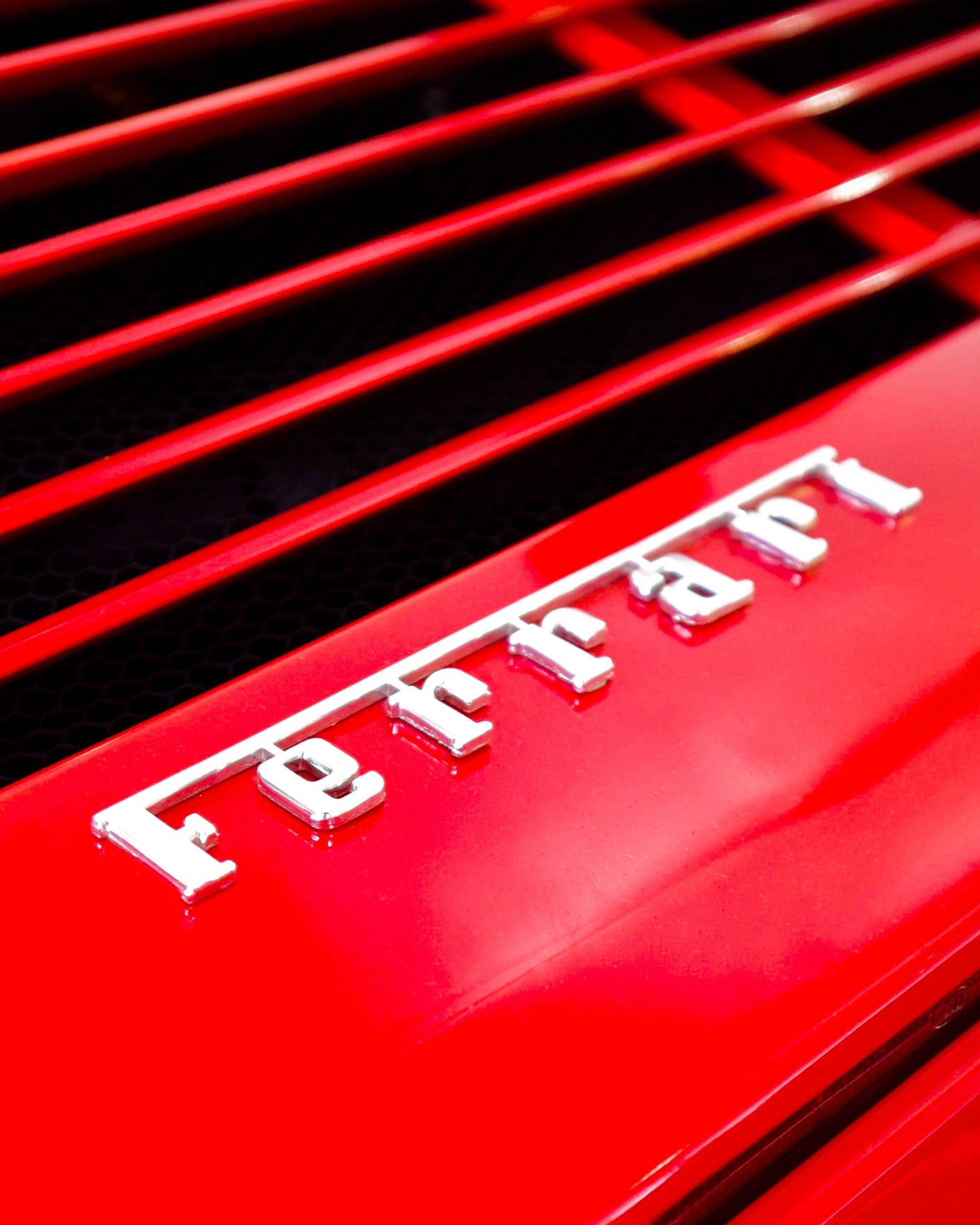 Póster de Ferrari, primer plano del logo