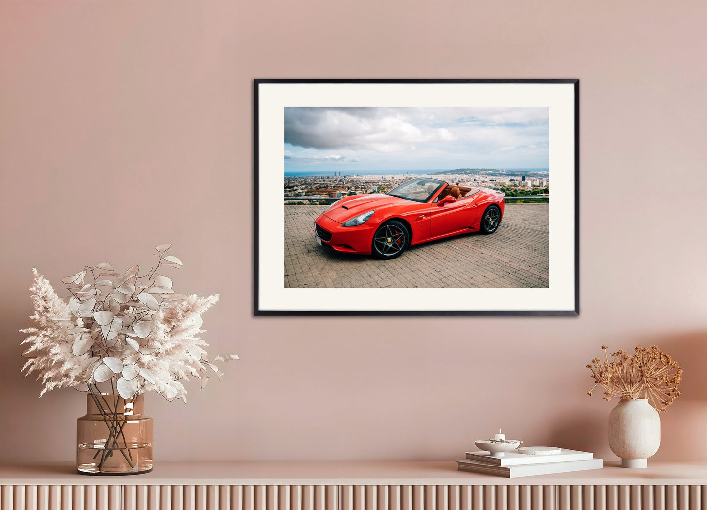 Poster of Ferrari poster, with metal frame