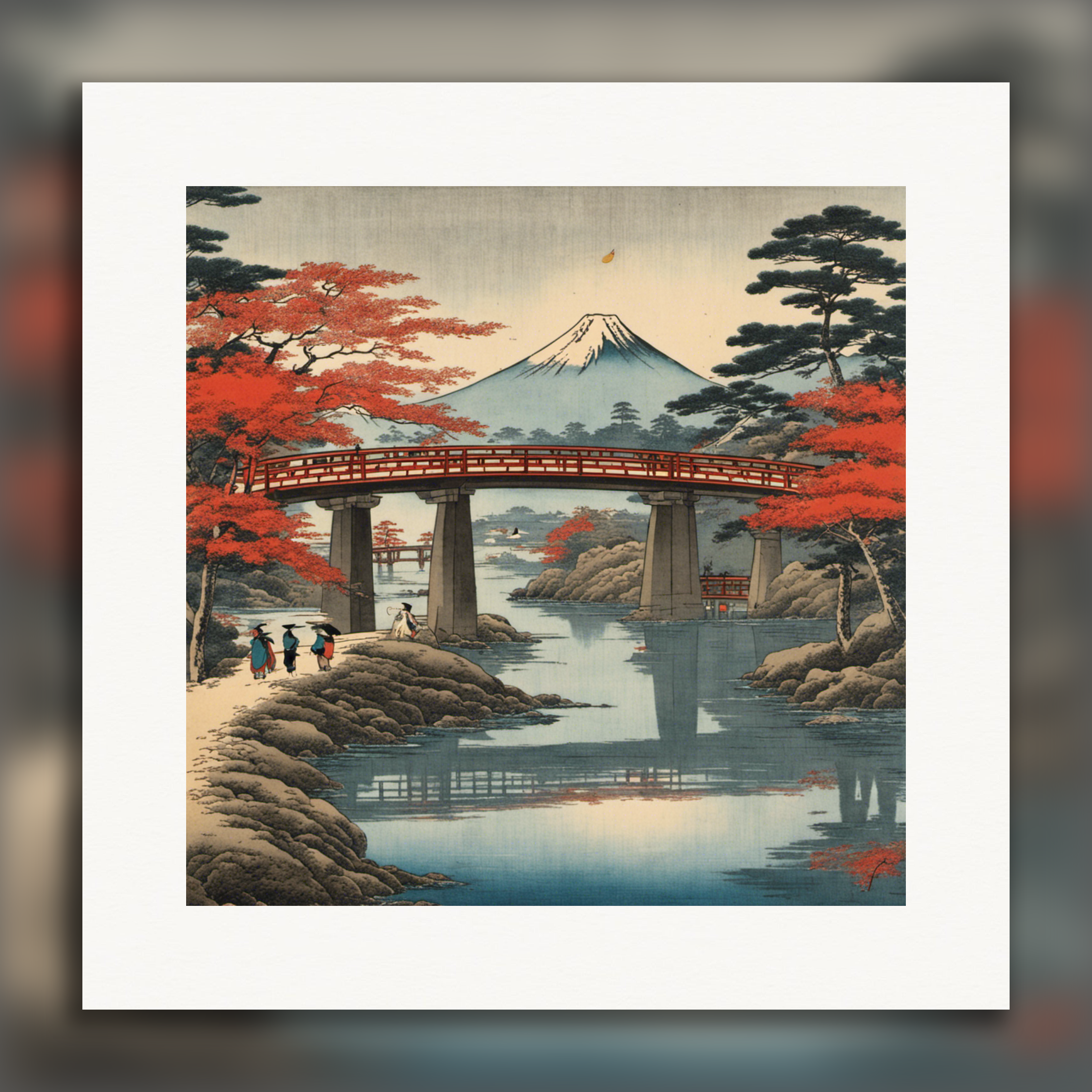 Atmosfera di Hiroshige, monte Fuji - Poster