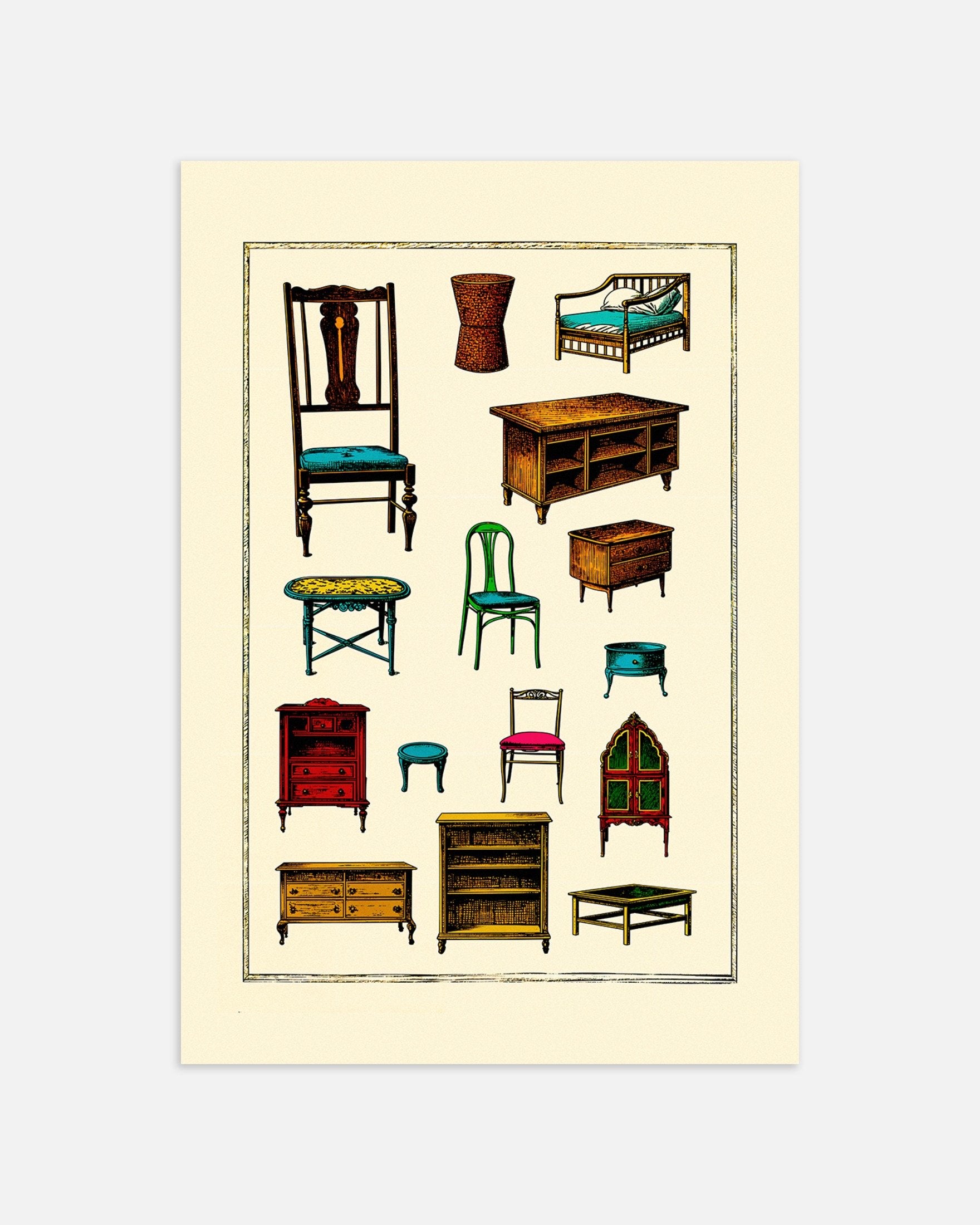 Poster of Flea market poster, furniture and objects, thumbnail