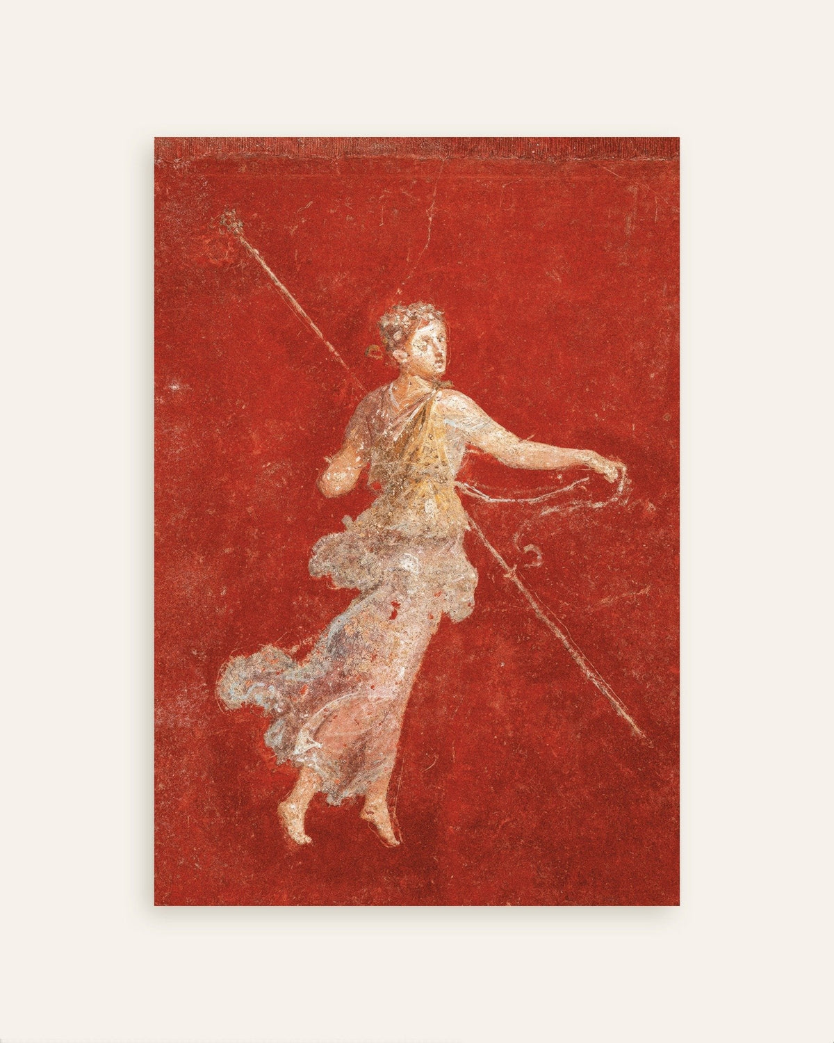 Poster med fresken av den flyvende mænaden fra Pompeii