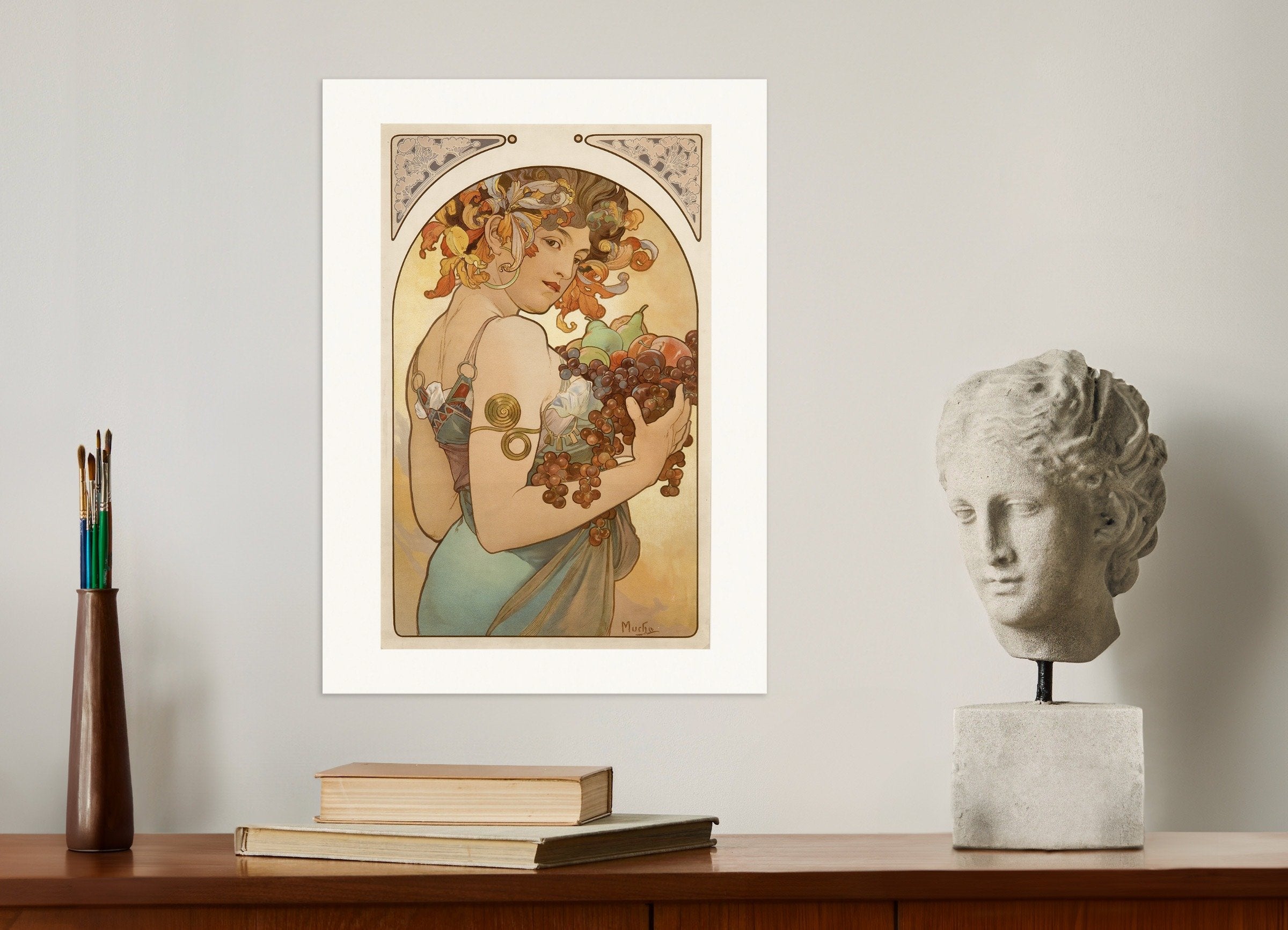 Poster of Fruit by Alfons Mucha