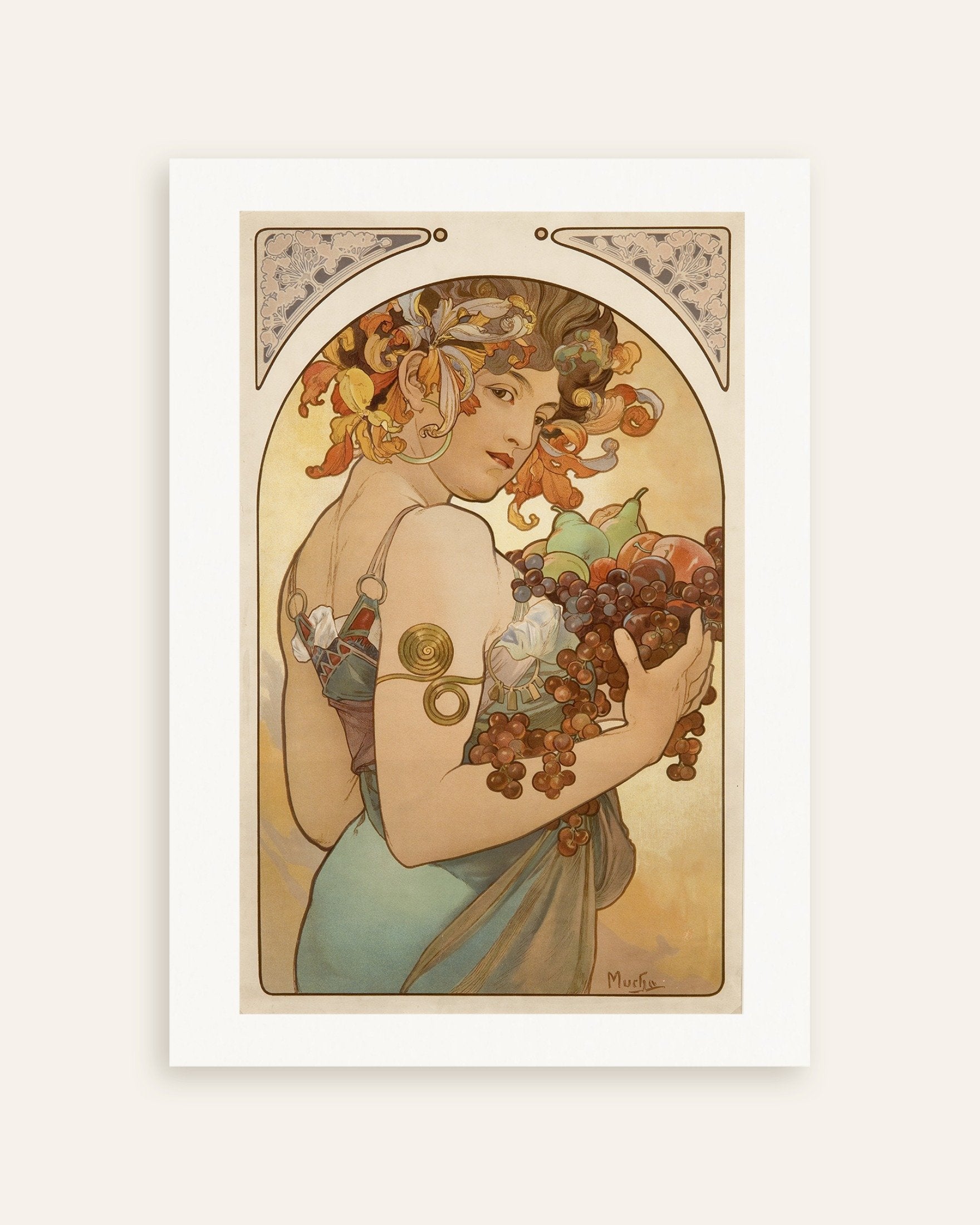 Poster of Fruits by Alfons Mucha - Print, thumbnail