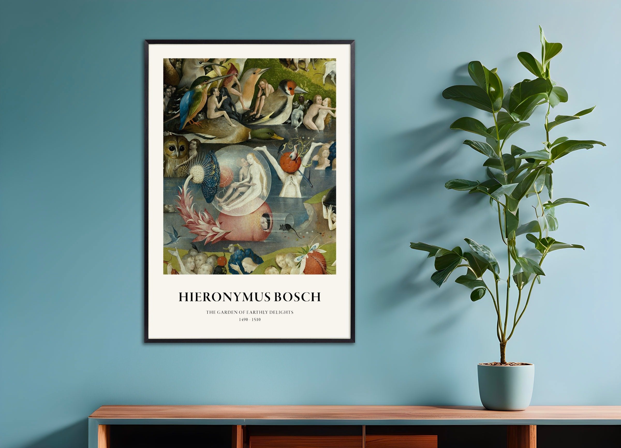 Poster of Garden of Earthly Delights Print, Detail 04, with metal frame