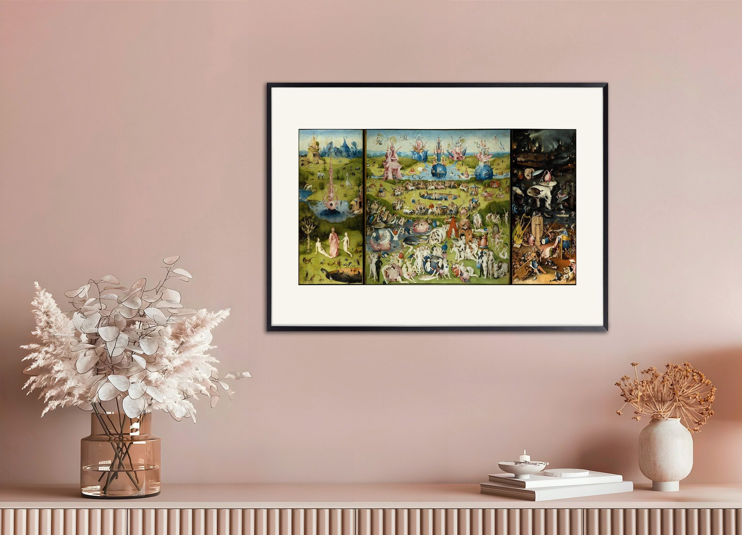 Poster of Garden of earthly delights print, with metal frame