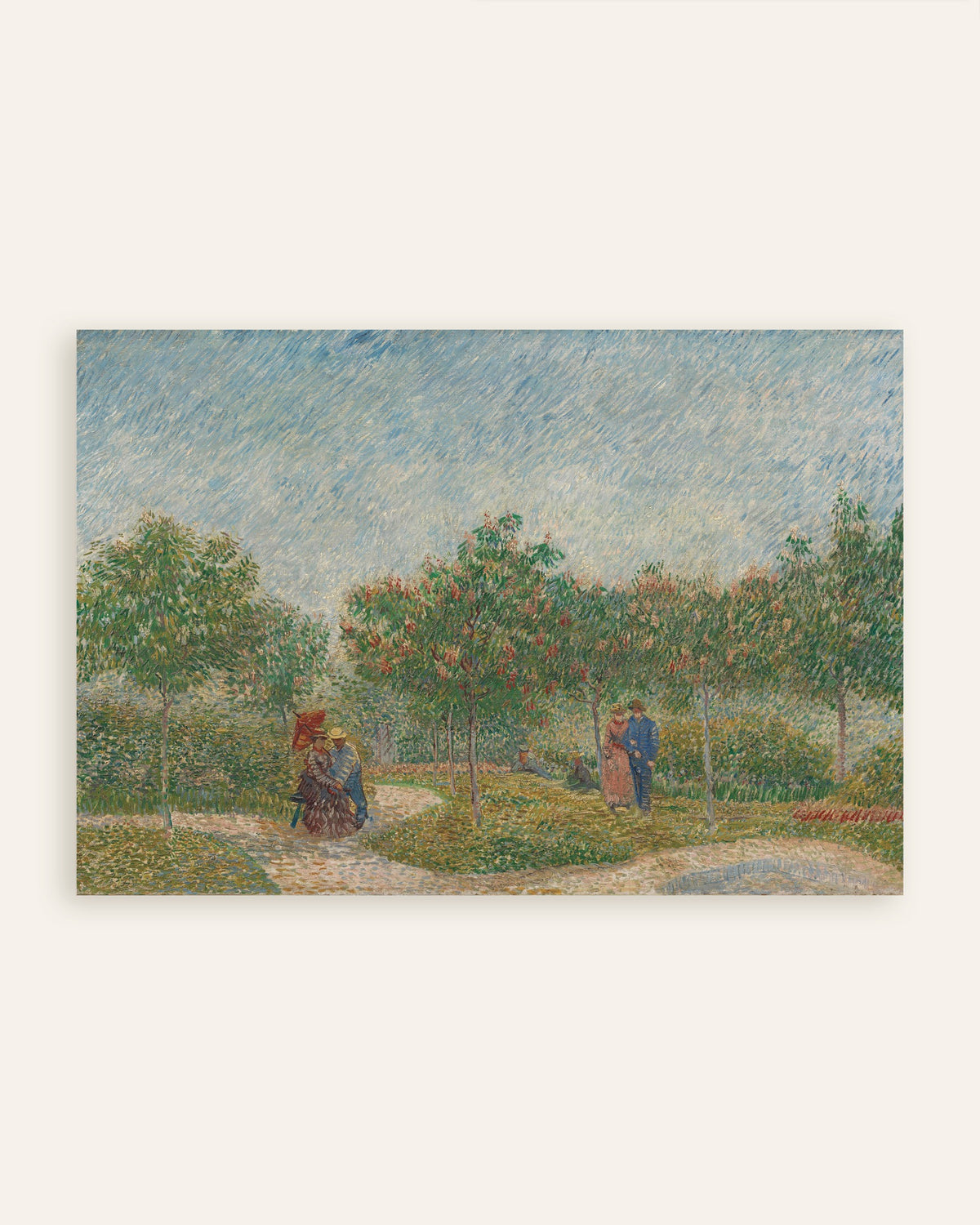 Poster av Hage med kurtiserende par, Square Saint-Pierre (1887) av Vincent van Gogh, miniatyrbilde