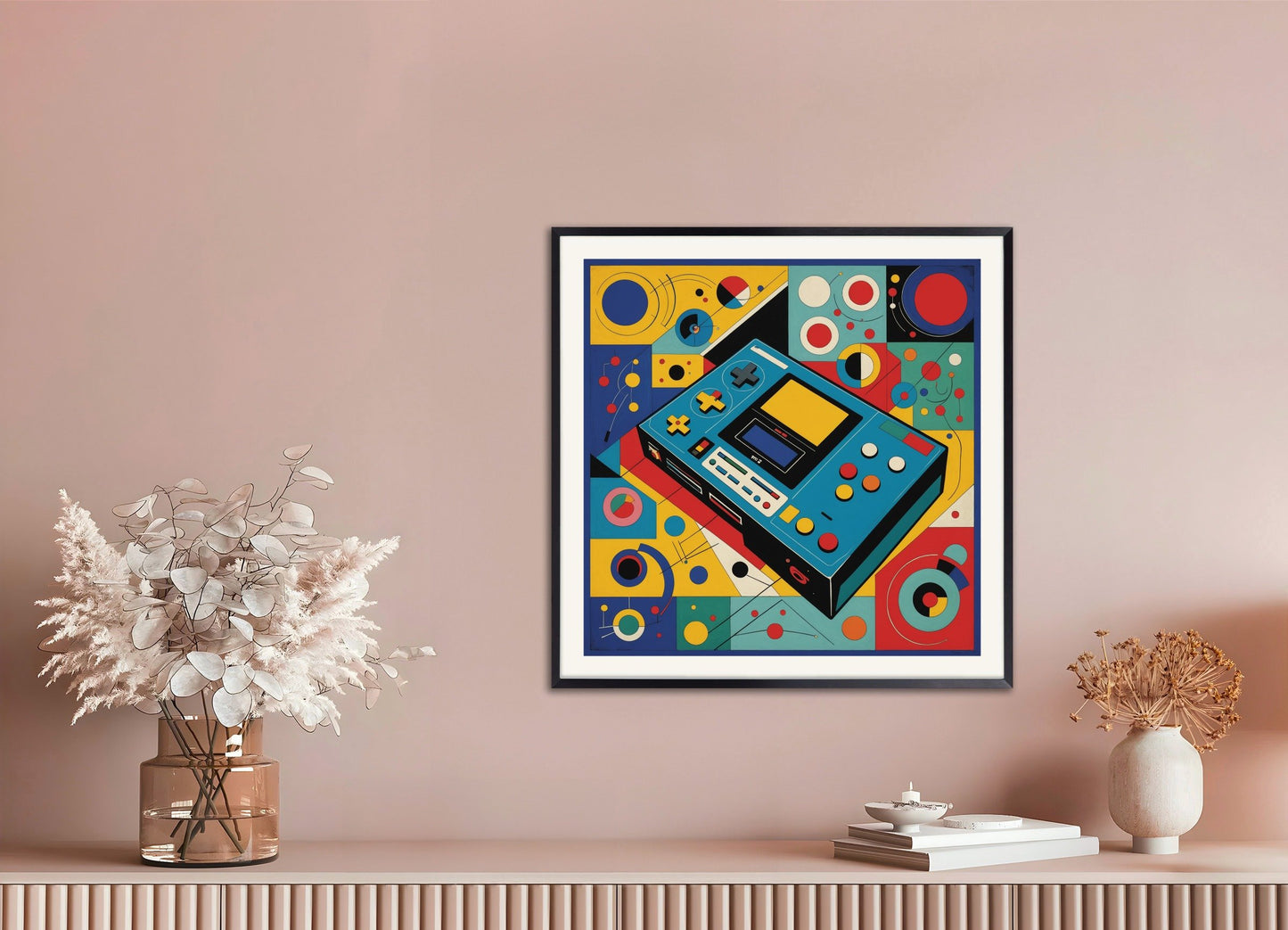 Poster of Geometric abstract art, with metal frame