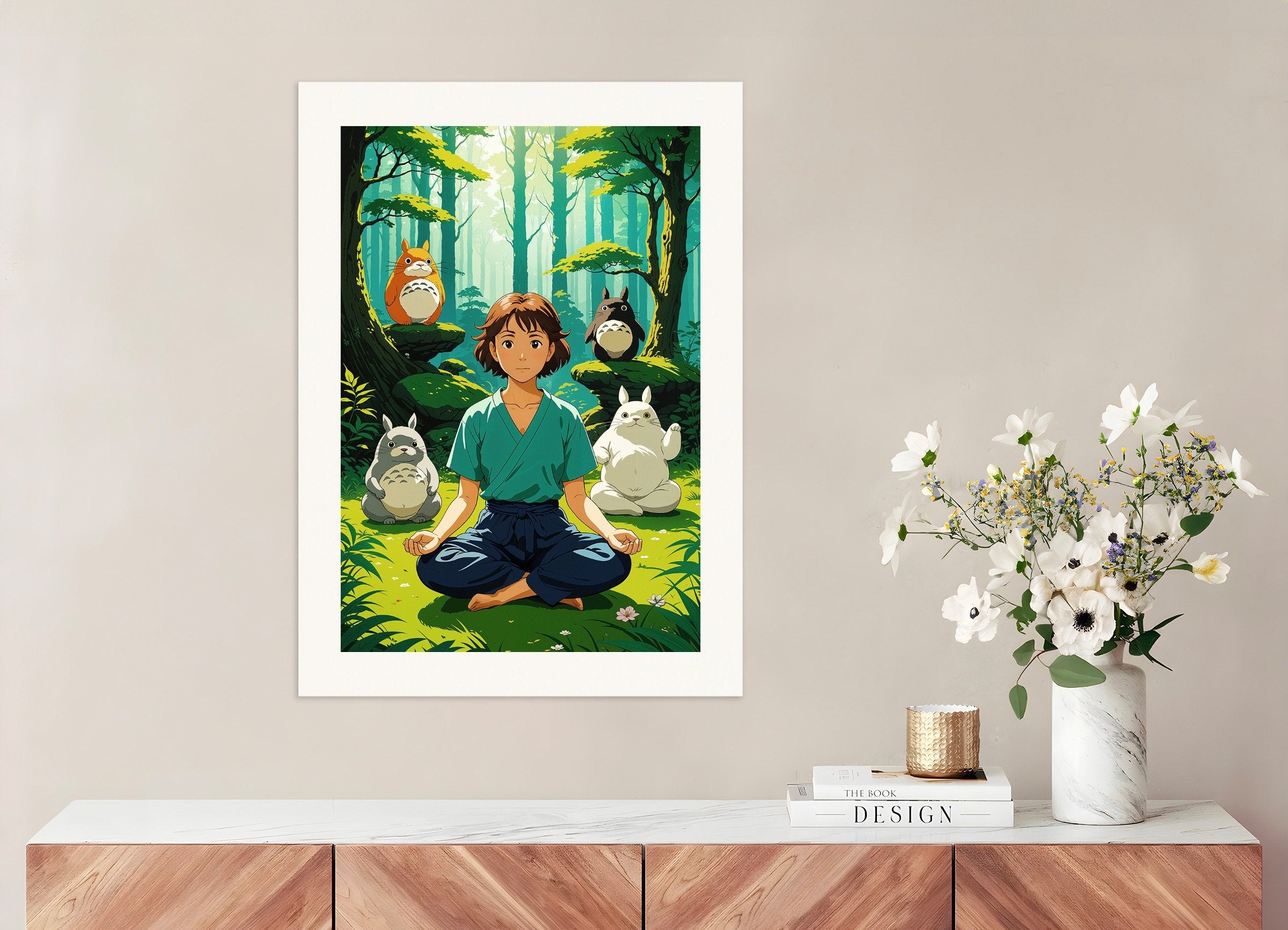 Poster of Ghibli Poster, Totoro and Meditation