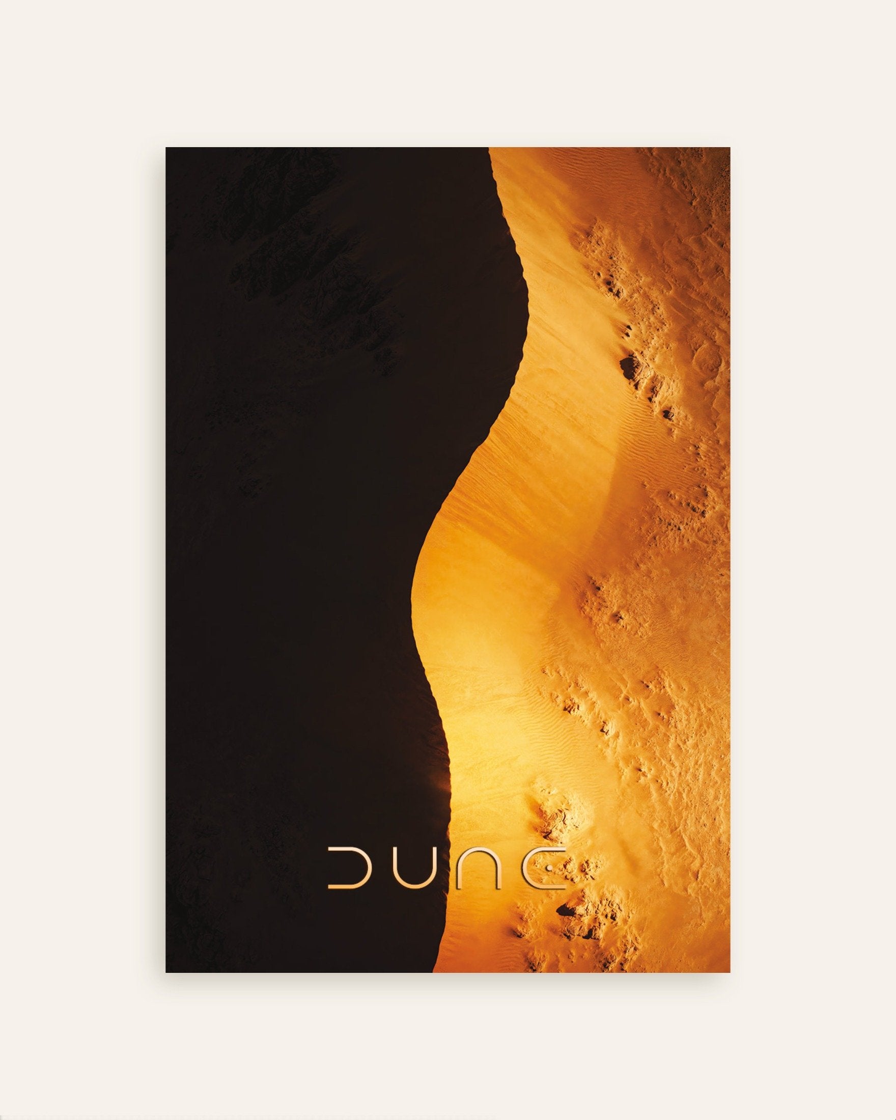 Poster of Golden Dune Curve Poster, Desert Shadow Art Print, thumbnail