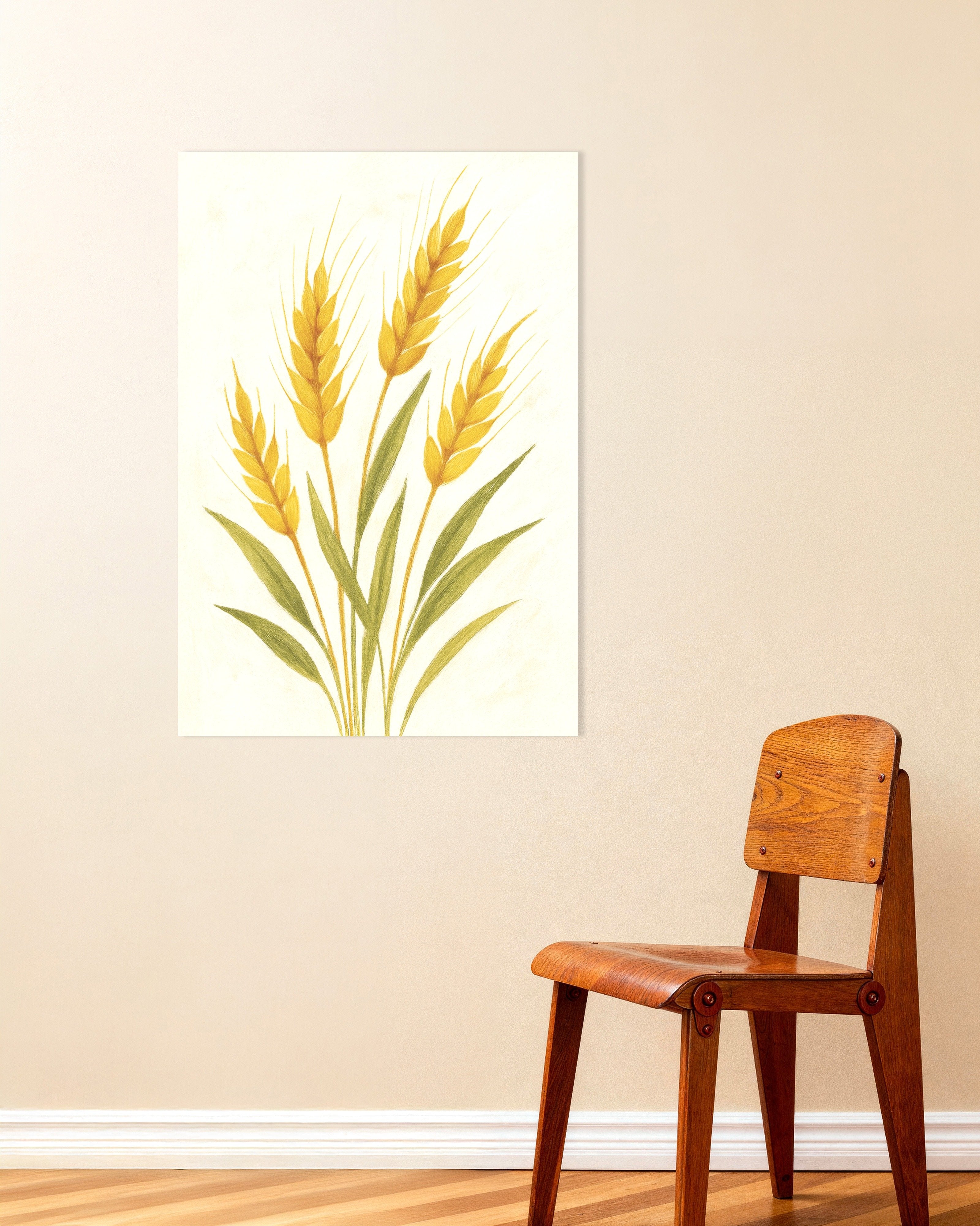 Poster of Golden wheat botanical art print