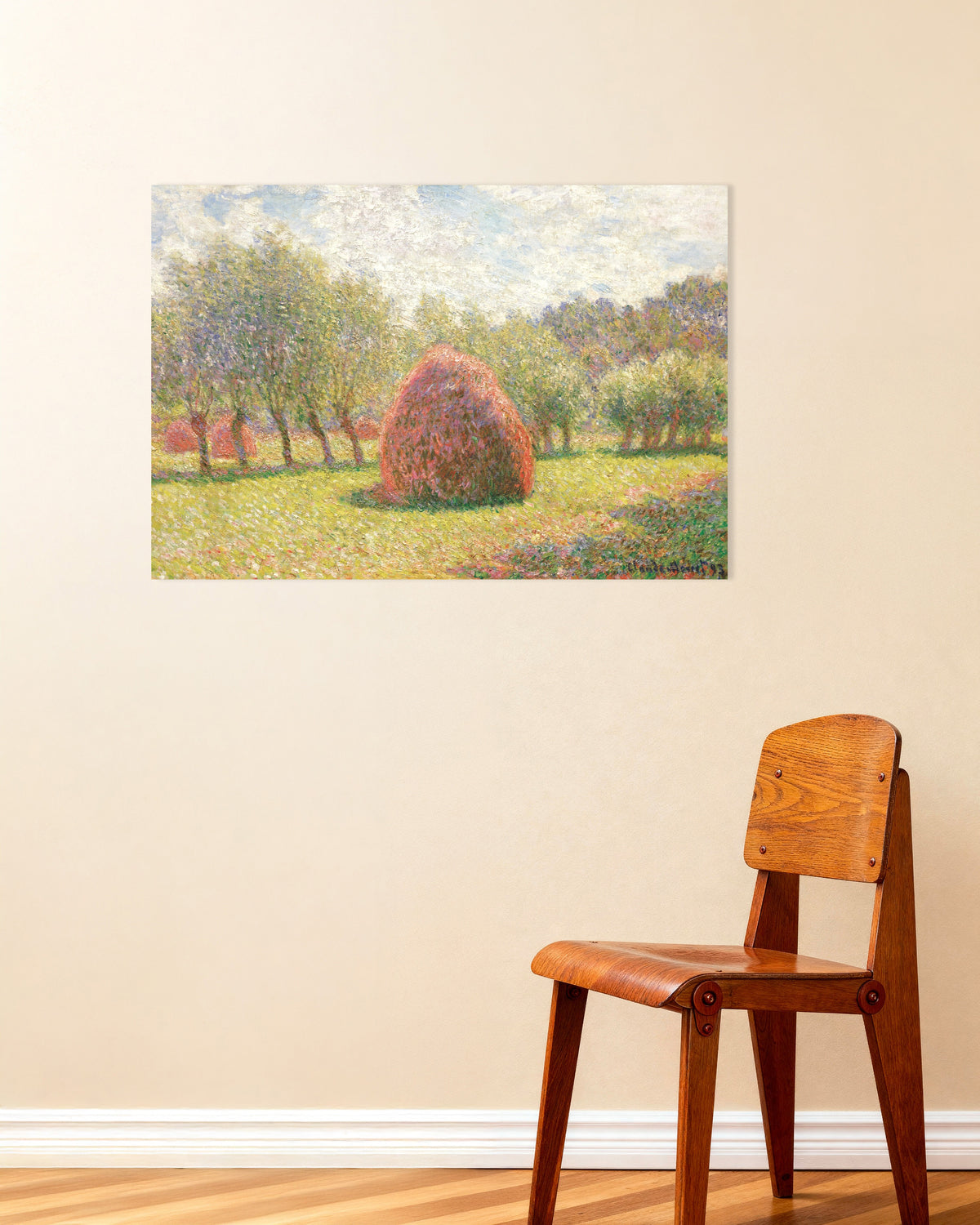 Plakat Høystakker i Giverny (1893) av Claude Monet