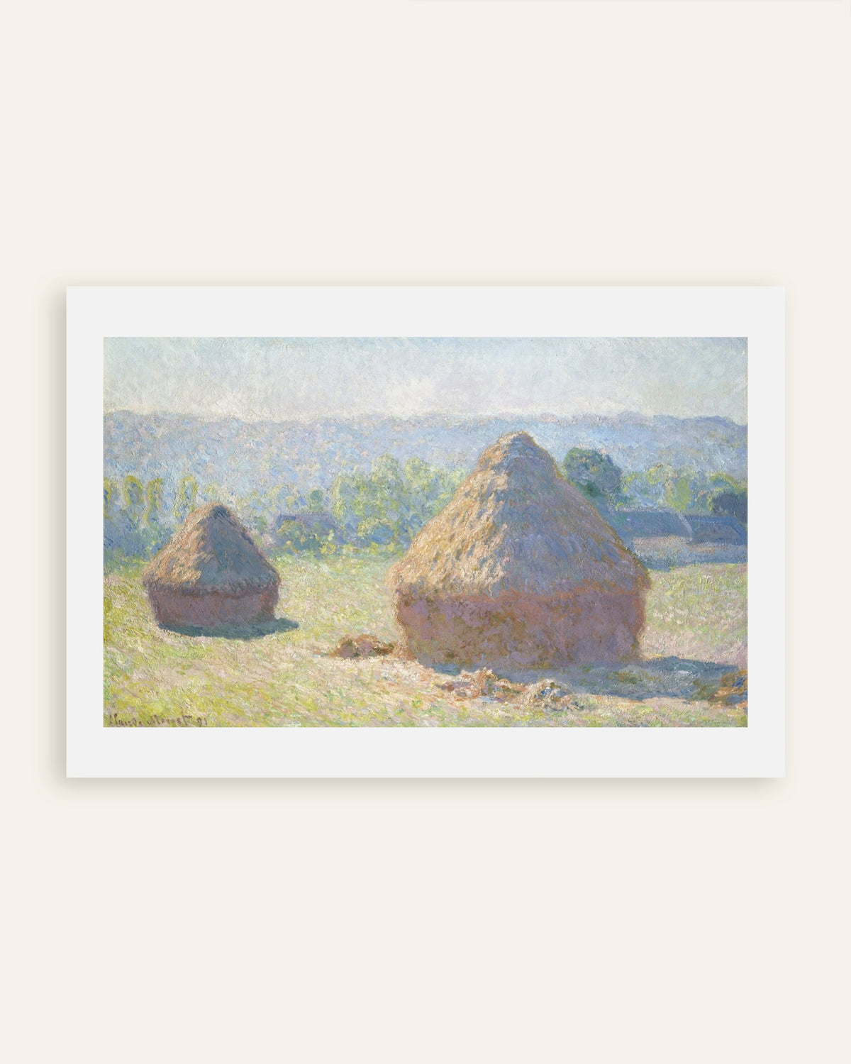Plakat Kornstakker, sensommer (1891) av Claude Monet, miniatyr