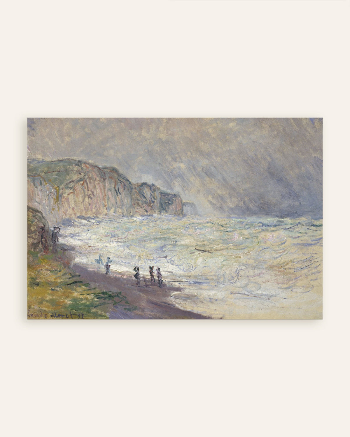 Plakat Grov sjø ved Pourville (1897) av Claude Monet, miniatyr