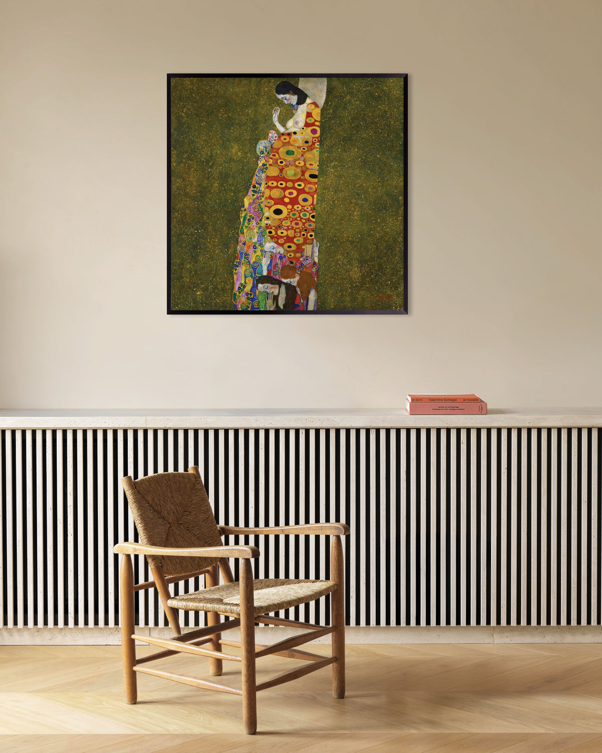 Plakat Håpet II (1907–1908) av Gustav Klimt med metallramme