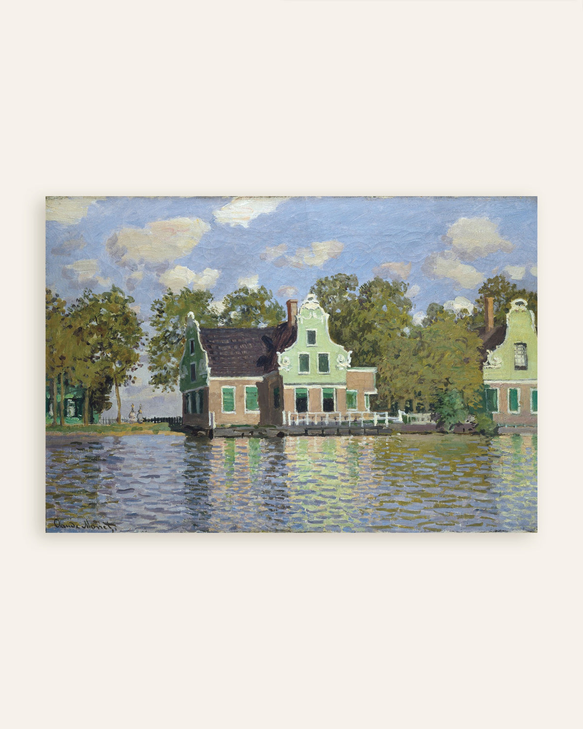 Plakat Hus ved bredden av Zaan (1871) av Claude Monet, miniatyr