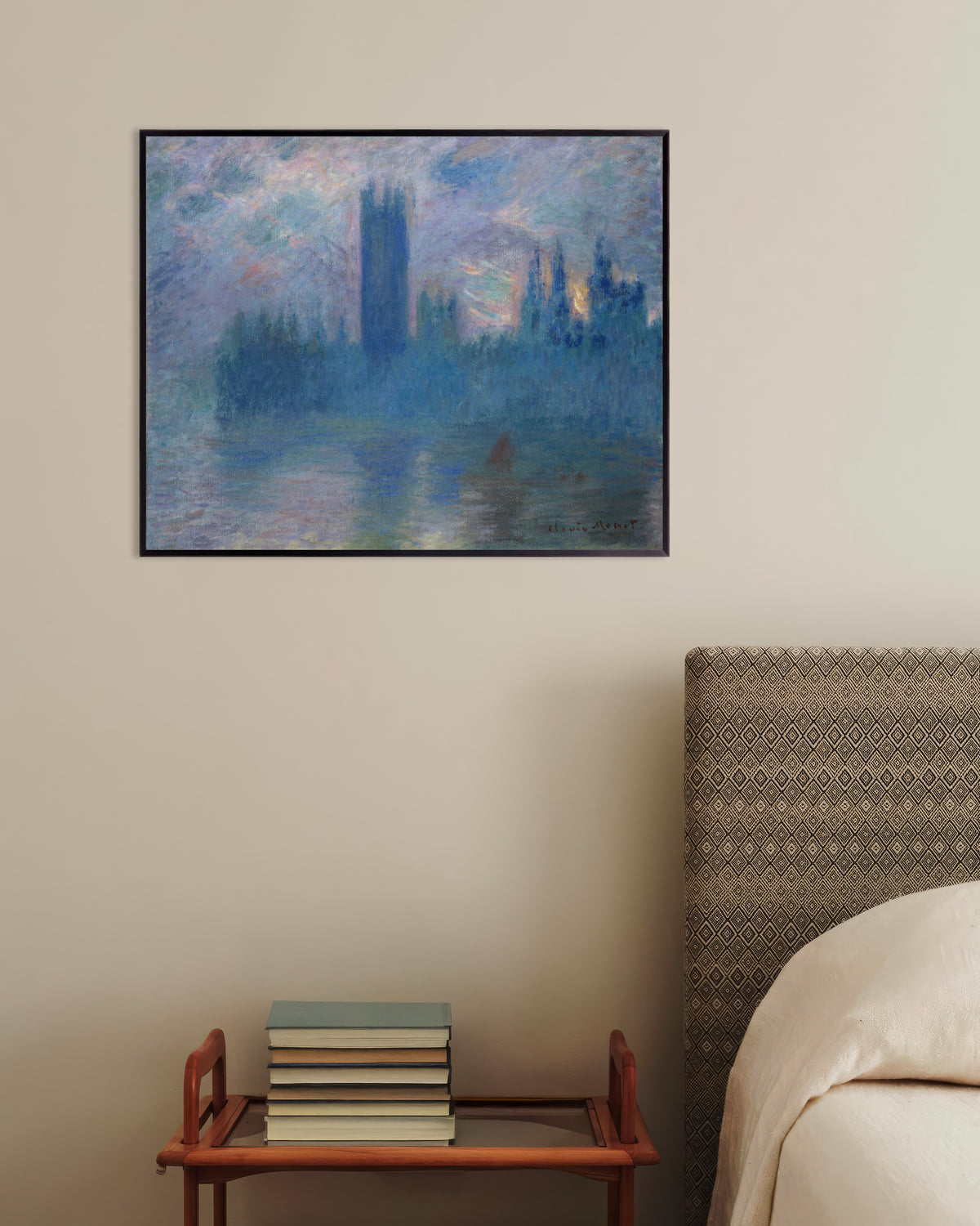 Plakat Parlamentet i London (1900) av Claude Monet med metallramme