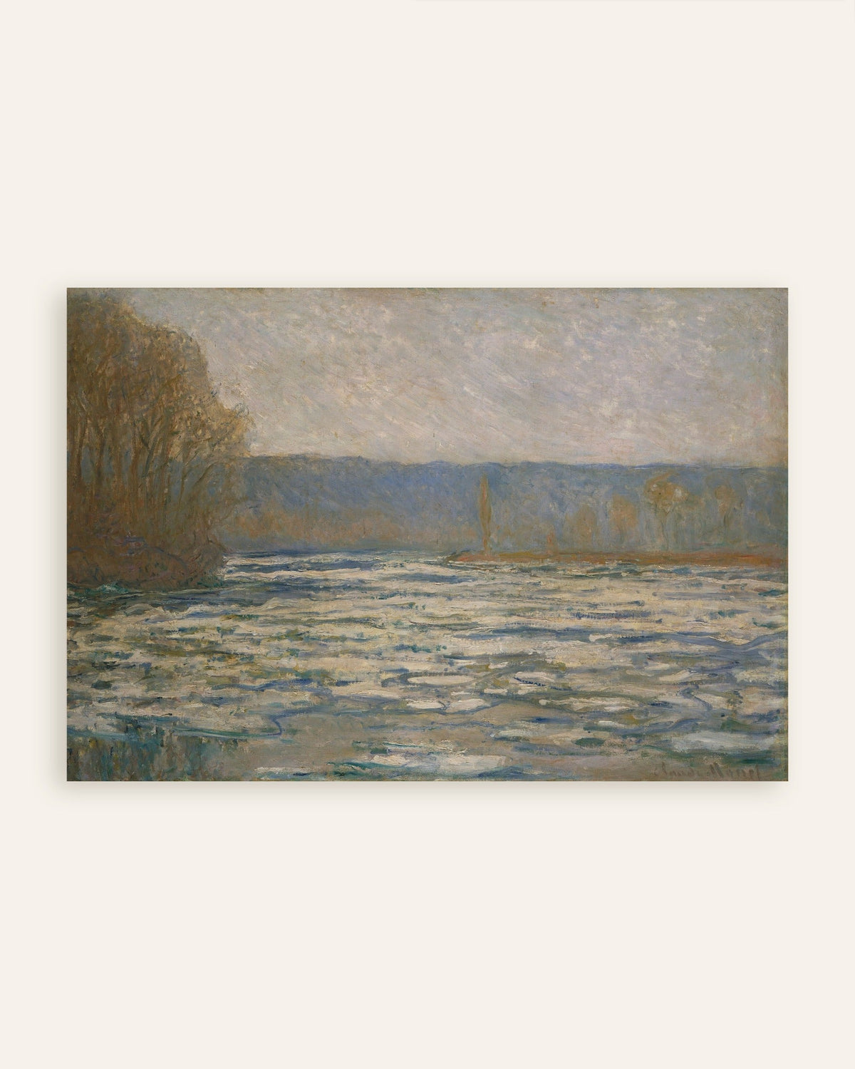 Plakat Isgang på Seinen ved Bennecourt (1893) av Claude Monet, miniatyr