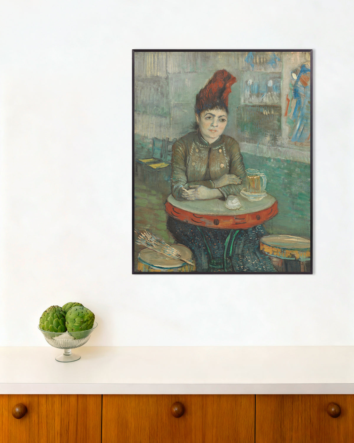 Poster av På kafeen, Agostina Segatori i Le Tambourin (1887) av Vincent van Gogh, med metallramme