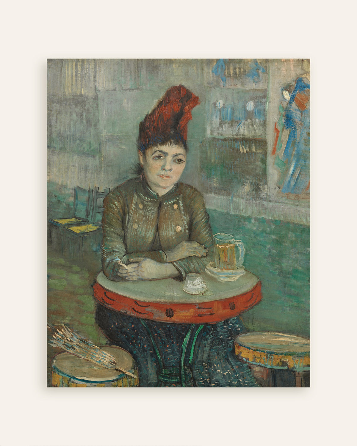 Poster av På kafeen, Agostina Segatori i Le Tambourin (1887) av Vincent van Gogh, miniatyr