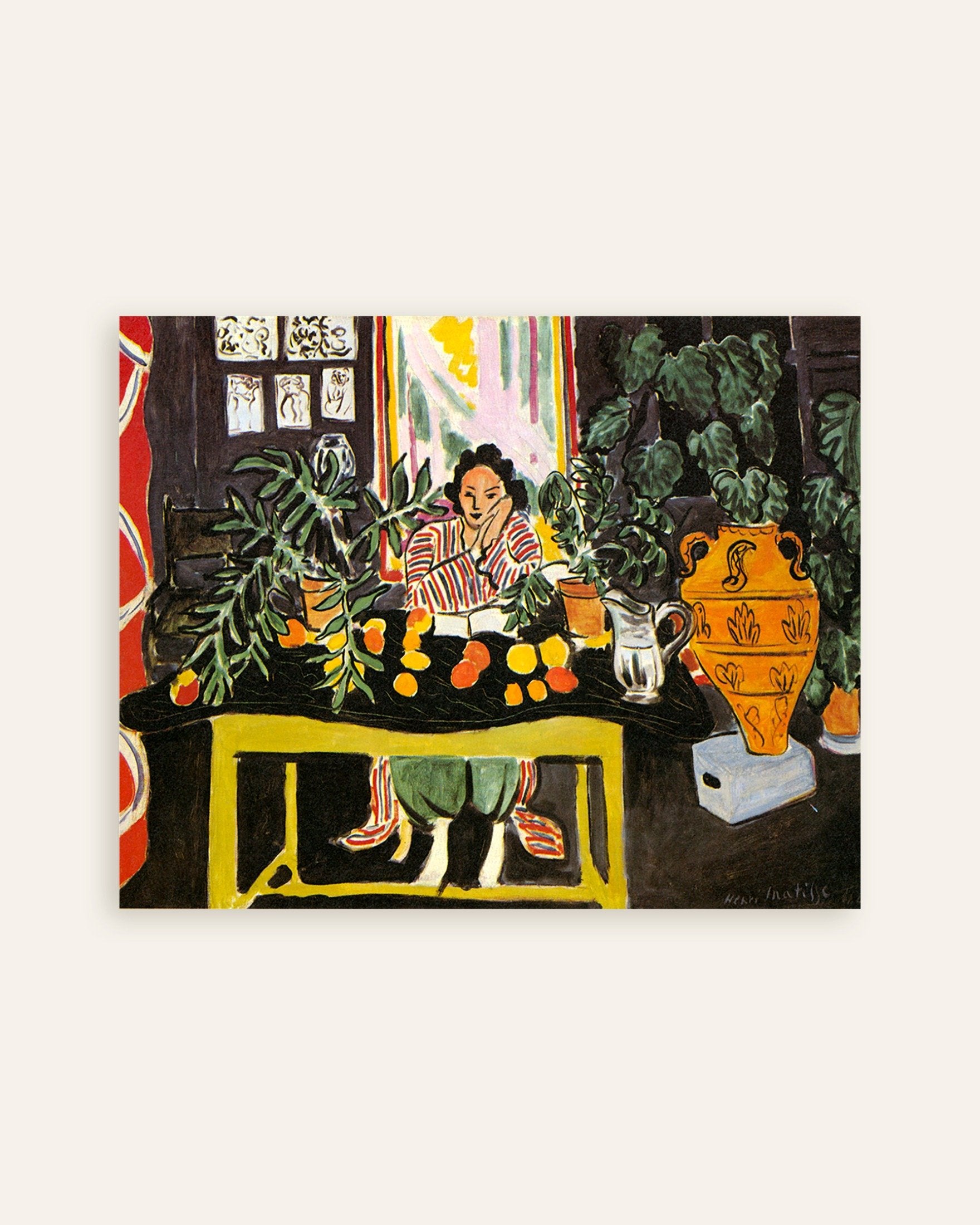 Poster of Interior with Etruscan Vase (1940) by Henri Matisse, thumbnail