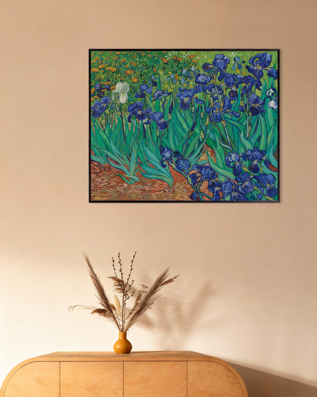 Poster av Iris (1889) av Vincent van Gogh, med metallramme