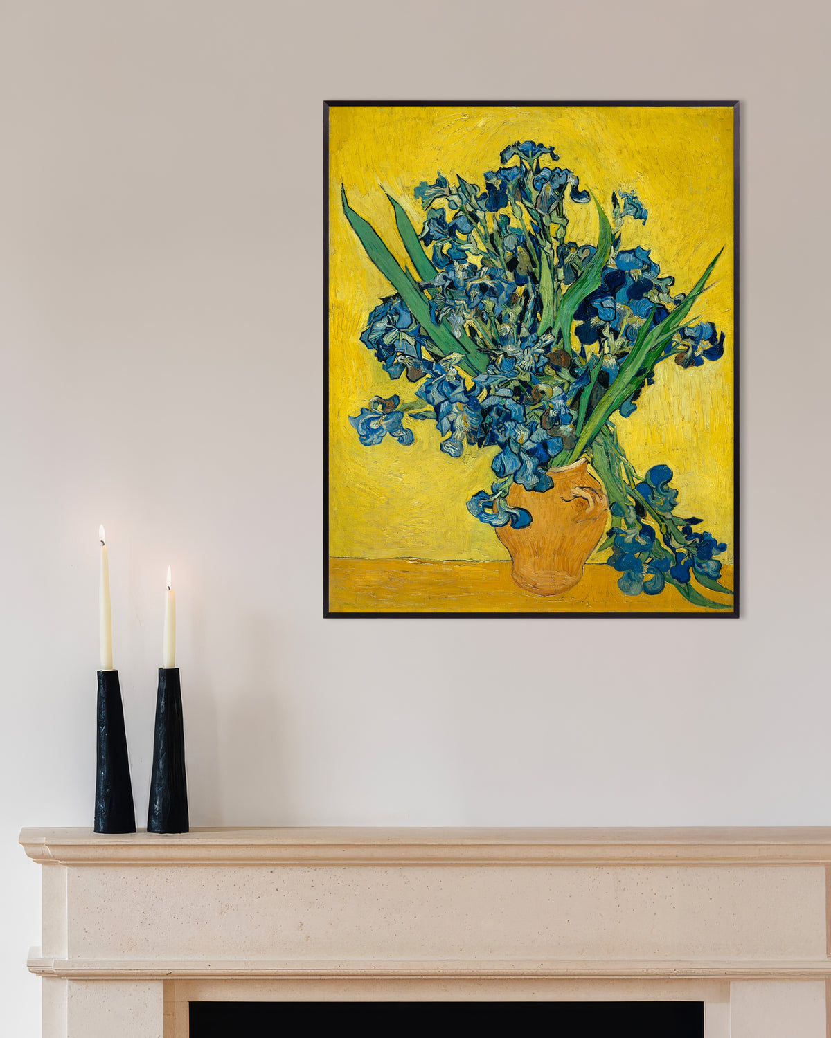Poster av Iris i en vase (1890) av Vincent van Gogh, med metallramme