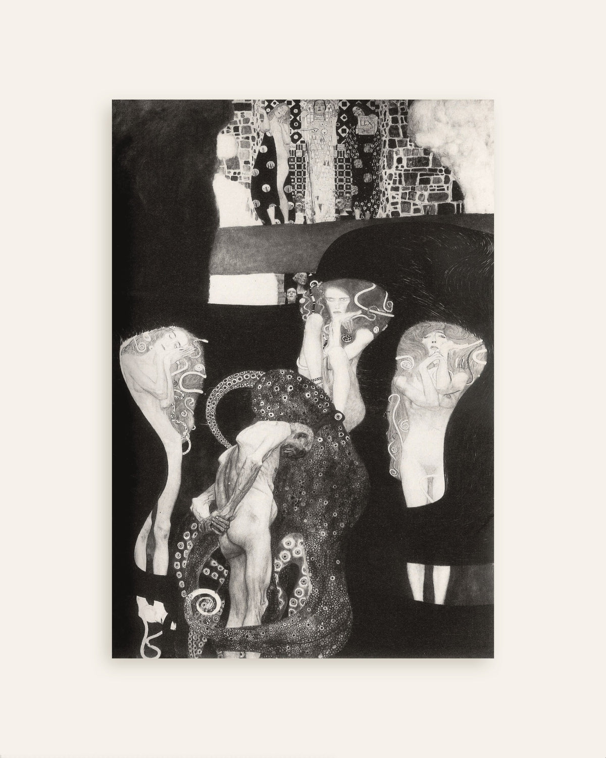 Plakat Jurisprudensen (1907) av Gustav Klimt, miniatyr