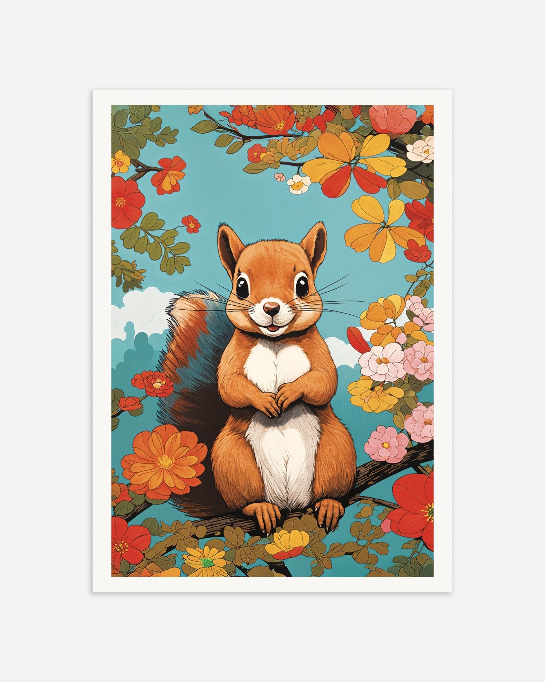 Poster of Kawaii Squirrel Poster – Whimsical Kids’ Room Art, thumbnail