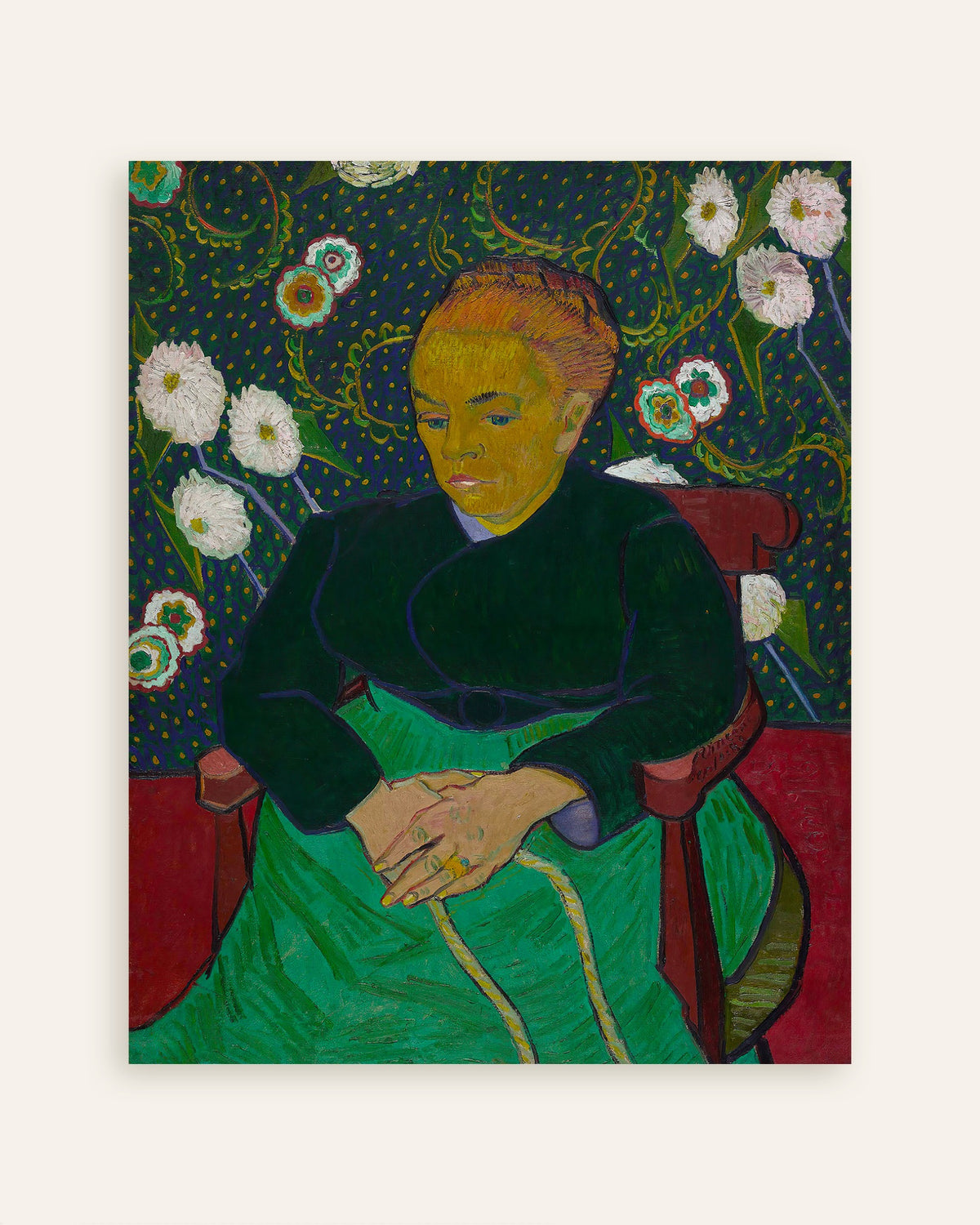 Poster av La Berceuse, Madame Roulin vugger vuggen (1889) av Vincent van Gogh, miniatyrbilde