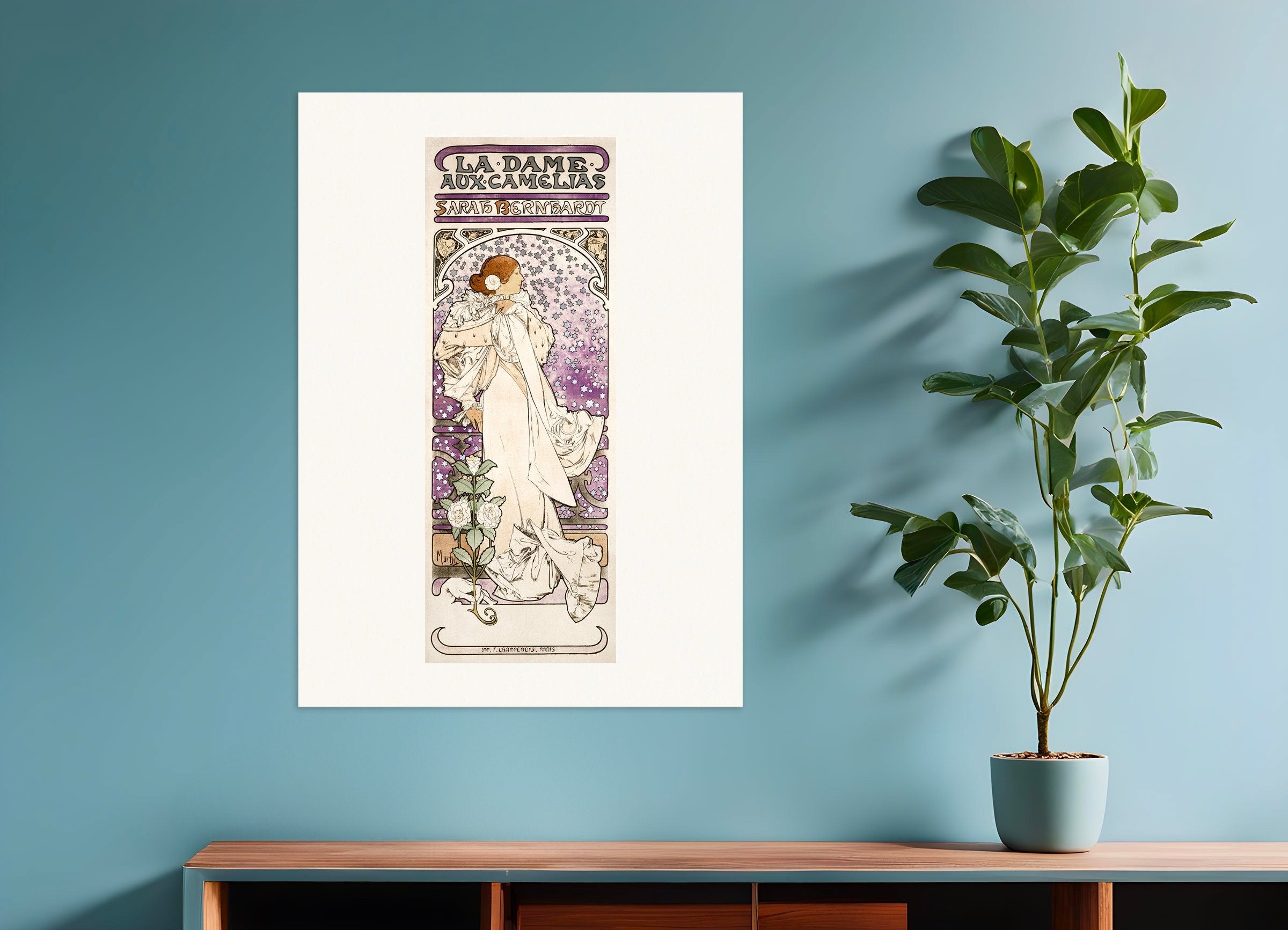 Poster of La dame, aux camelias, Sarah Bernhardt (1896) by Alfons Mucha