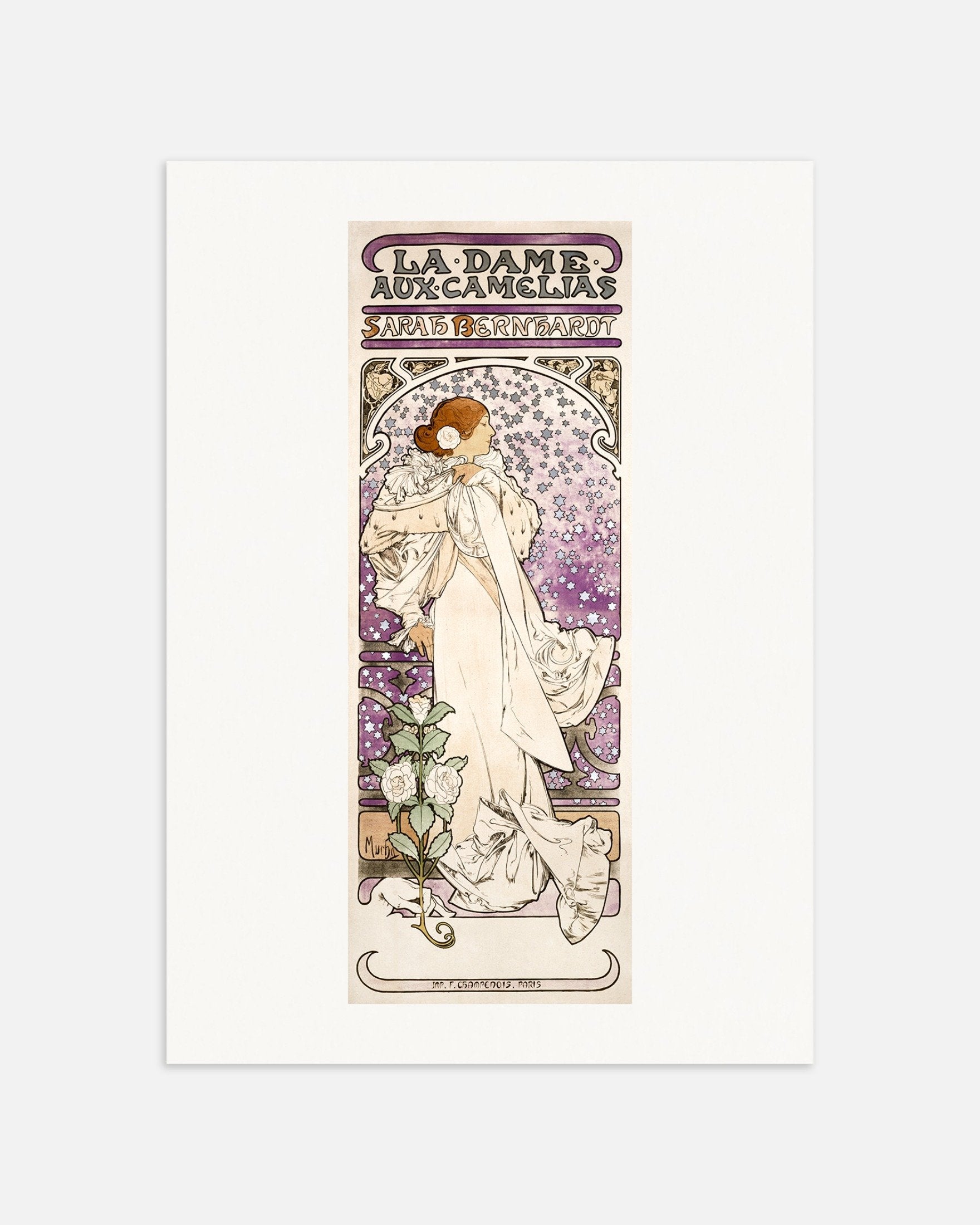 Poster of La dame, aux camelias, Sarah Bernhardt (1896) by Alfons Mucha, thumbnail