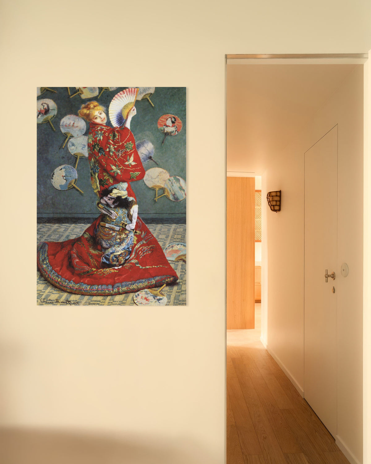 Plakat La Japonaise, Camille Monet i japansk drakt (1876) av Claude Monet