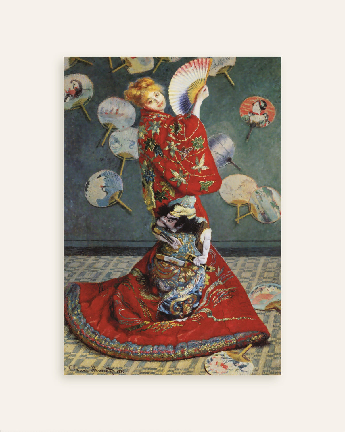 Plakat La Japonaise, Camille Monet i japansk drakt (1876) av Claude Monet, miniatyr