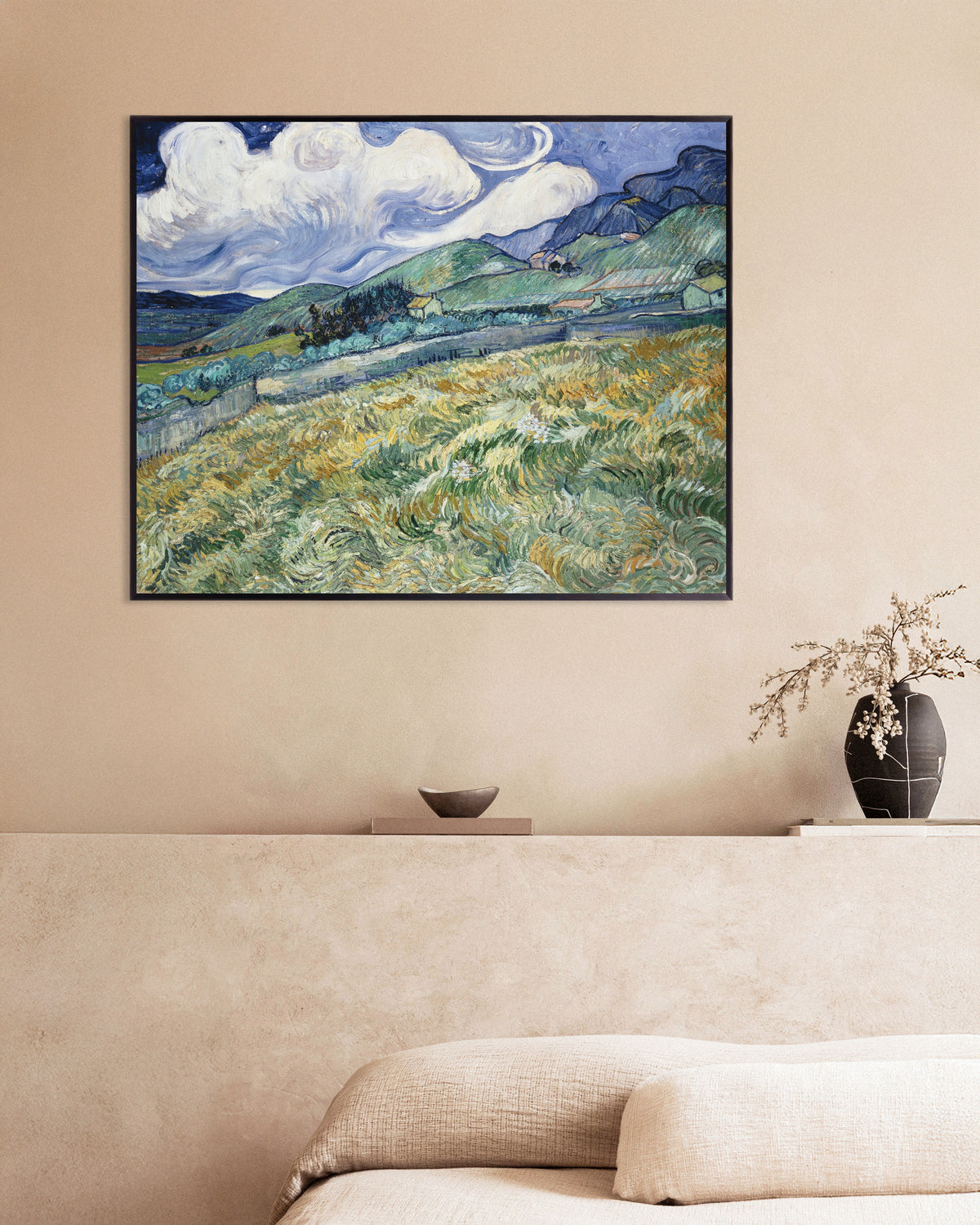 Poster av Landskap fra Saint-Rémy (1889) av Vincent van Gogh, med metallramme