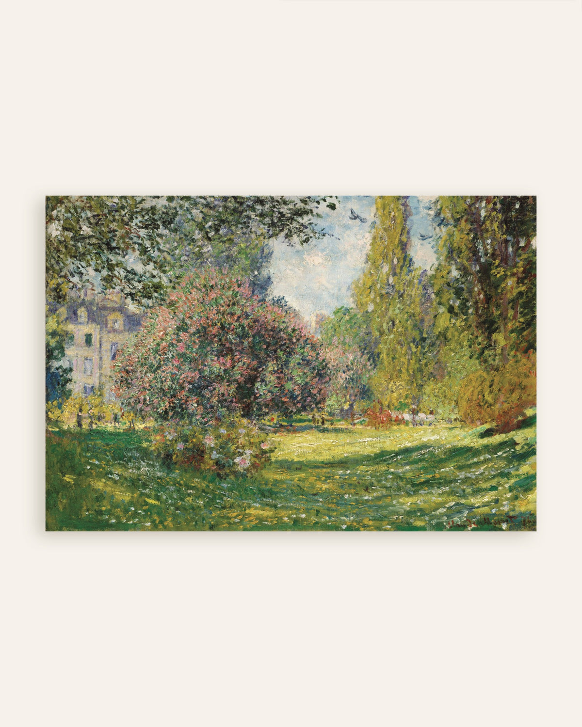 Plakat Landskap, Parc Monceau (1876) av Claude Monet, miniatyr