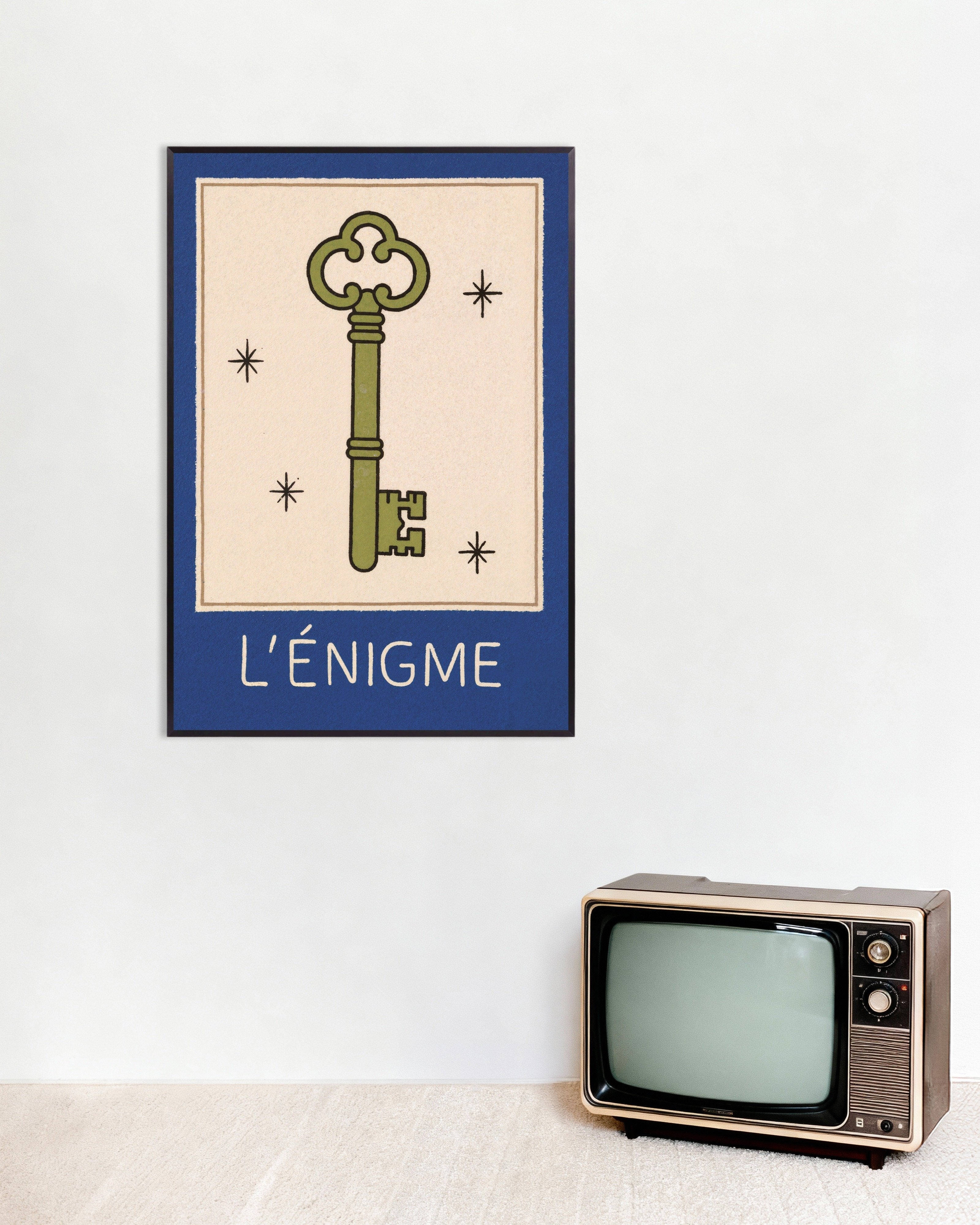 Poster of L'Énigme Key Poster, with metal frame