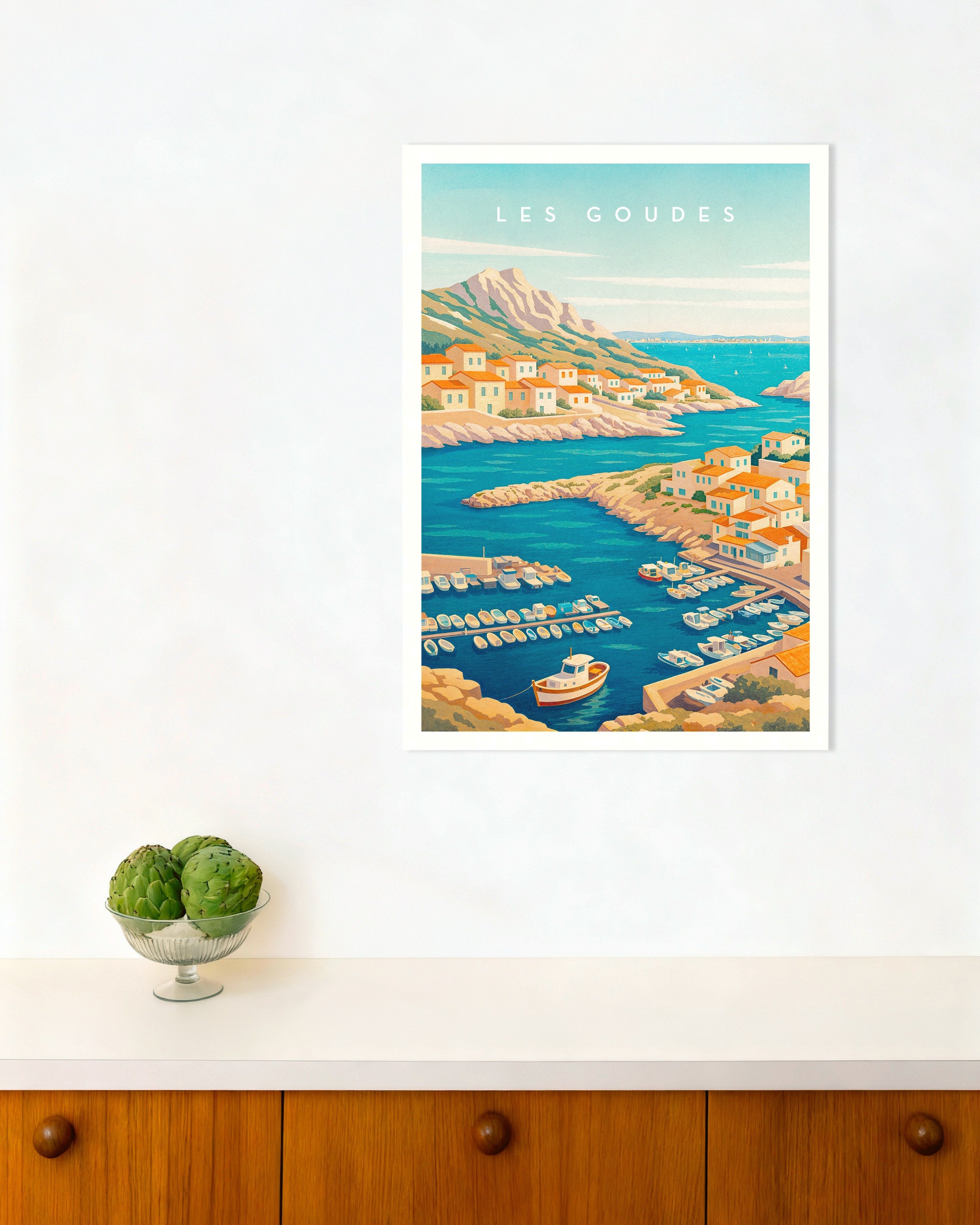 Poster of Les Goudes Marseille Travel Poster - Mediterranean Fishing Village
