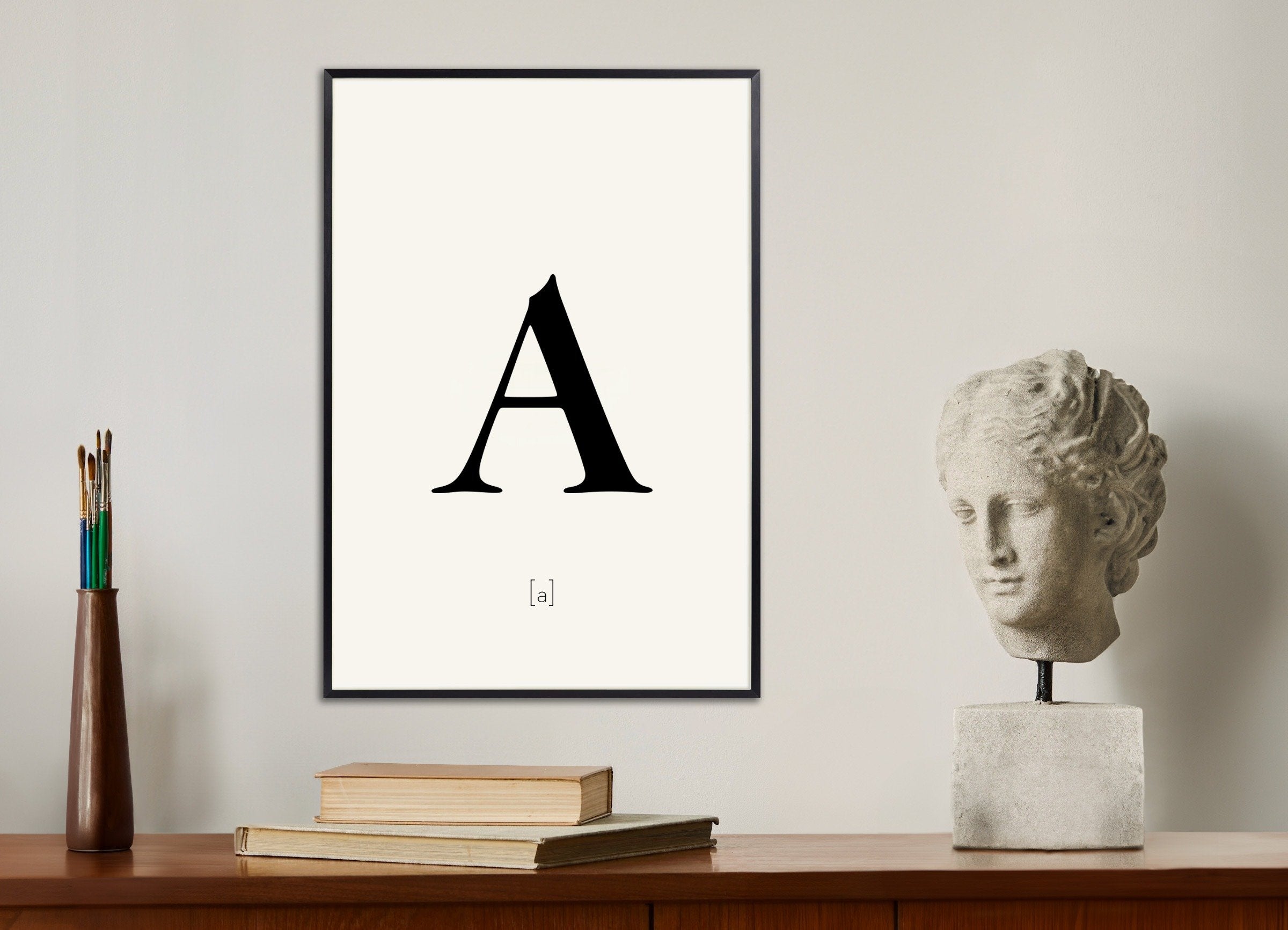 Poster of Letter A, with metal frame