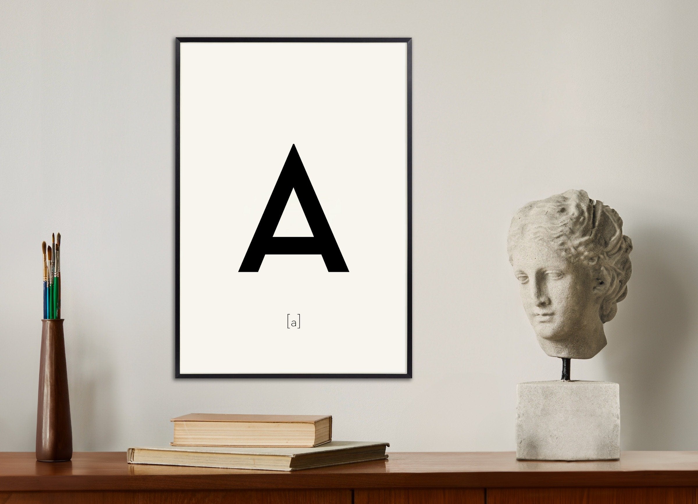 Poster of Letter A, with metal frame