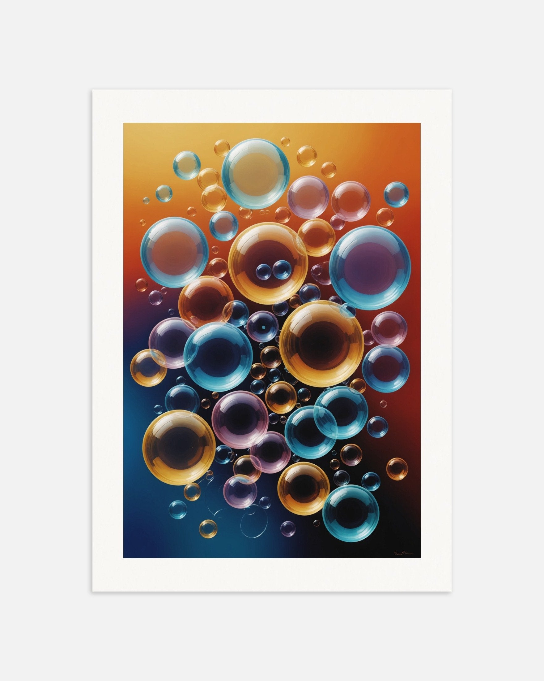 Poster of Lines and geometric figures with floating shapes, playful abstract art, thumbnail