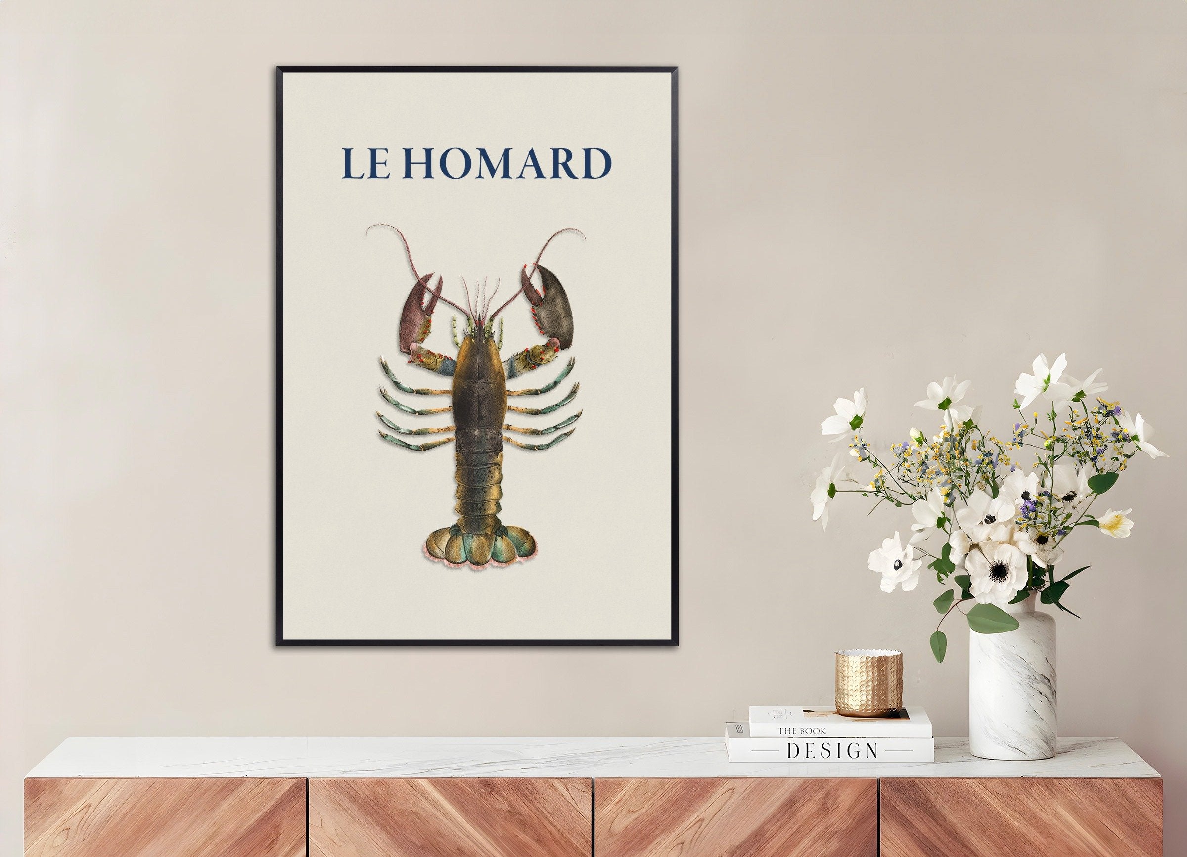 Poster of Lobster Poster, with metal frame