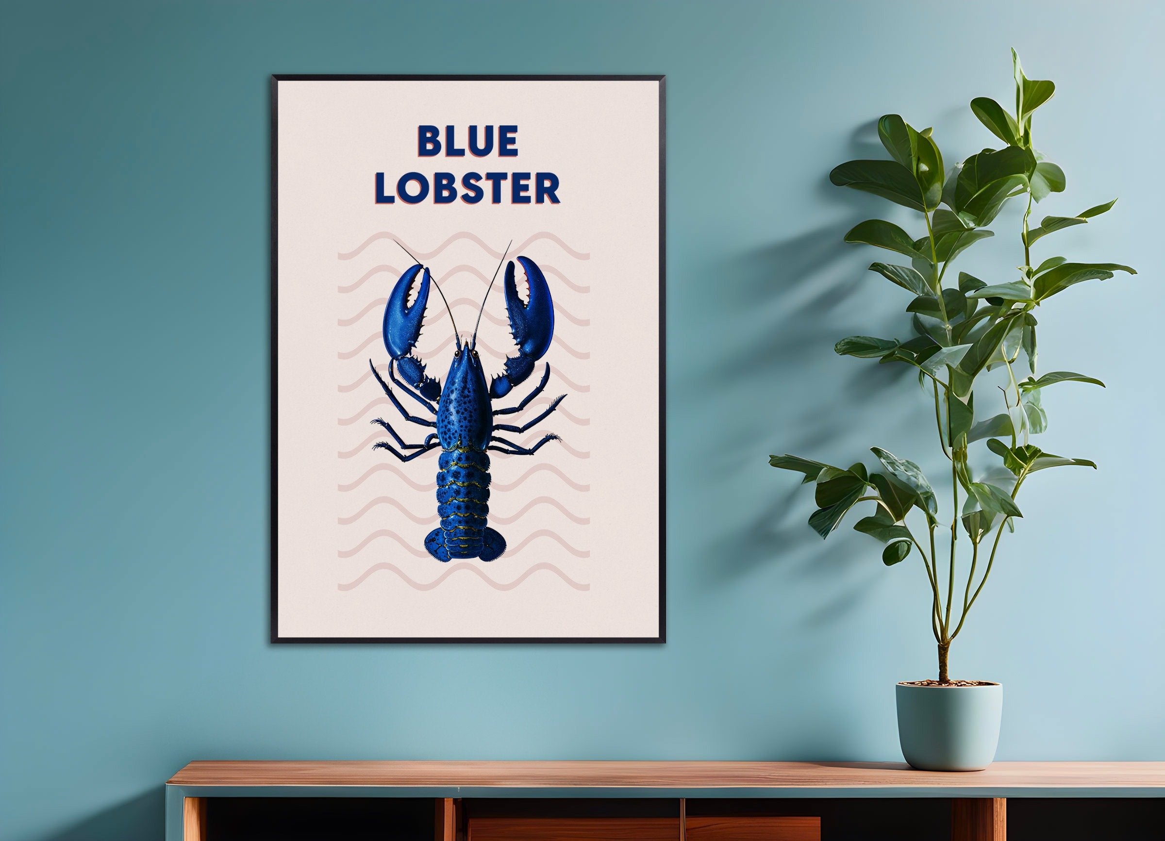 Poster of Lobster Poster, with metal frame