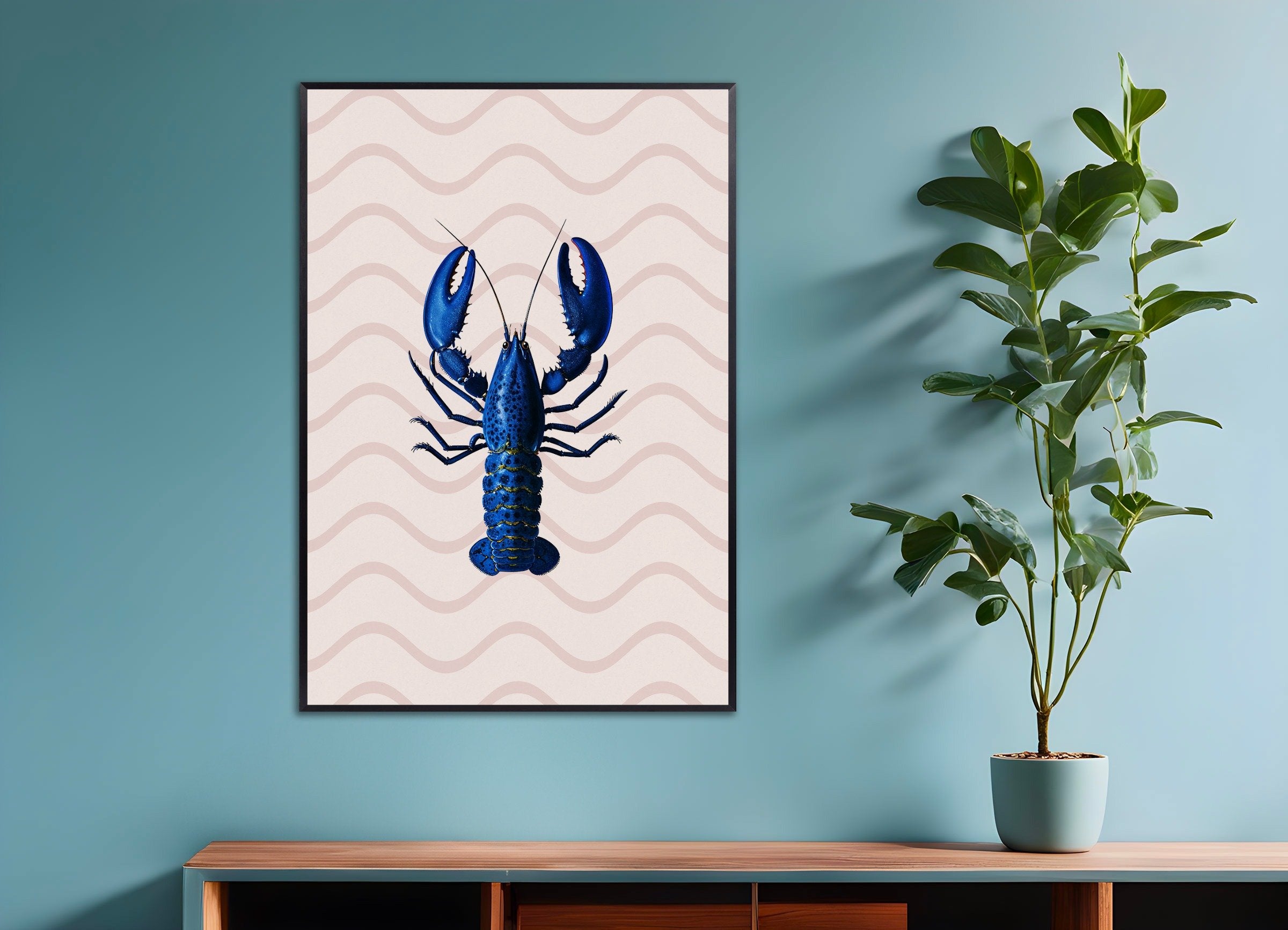 Poster of Lobster Poster, with metal frame