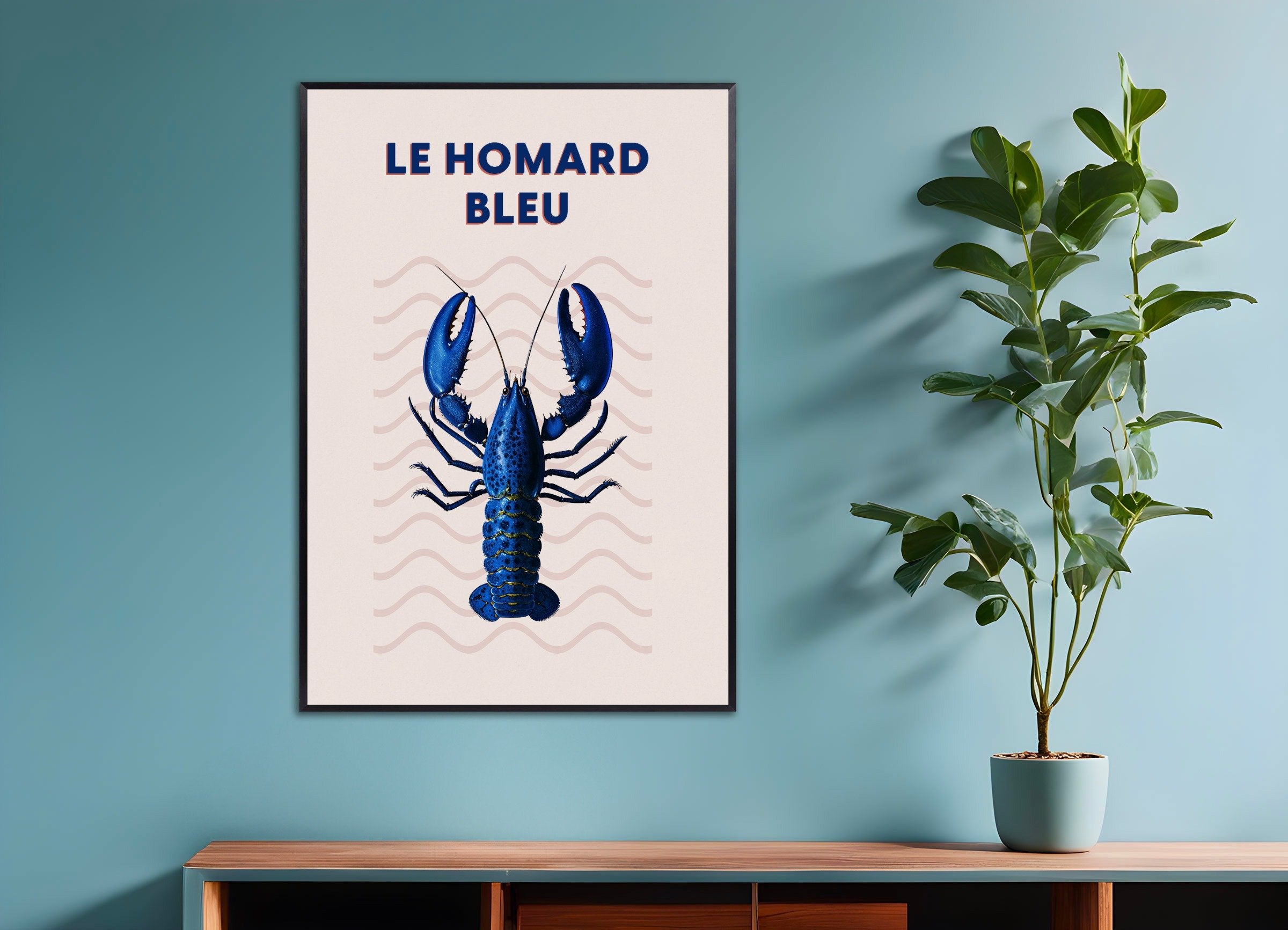 Poster of Lobster Poster, with metal frame